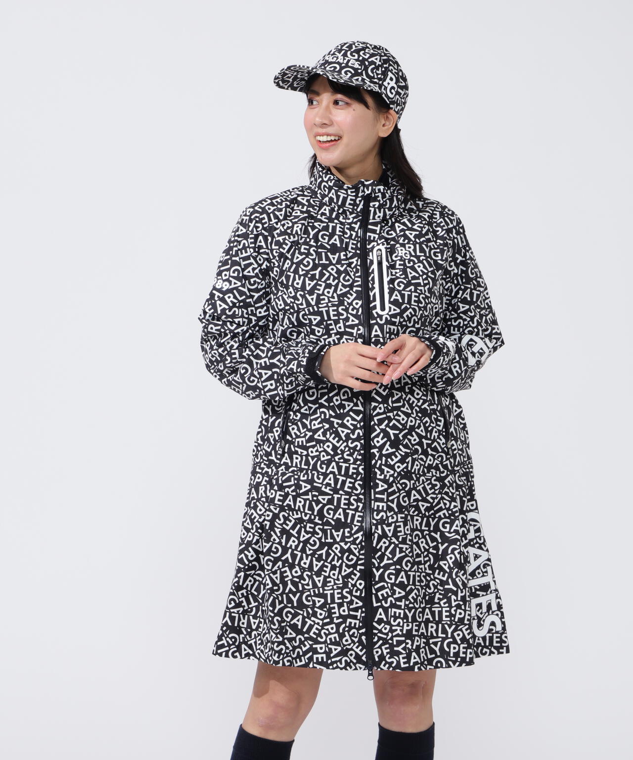 パーリーゲイツ　レインワンピース　千鳥柄 パーリーゲイツレインワンピース千鳥柄