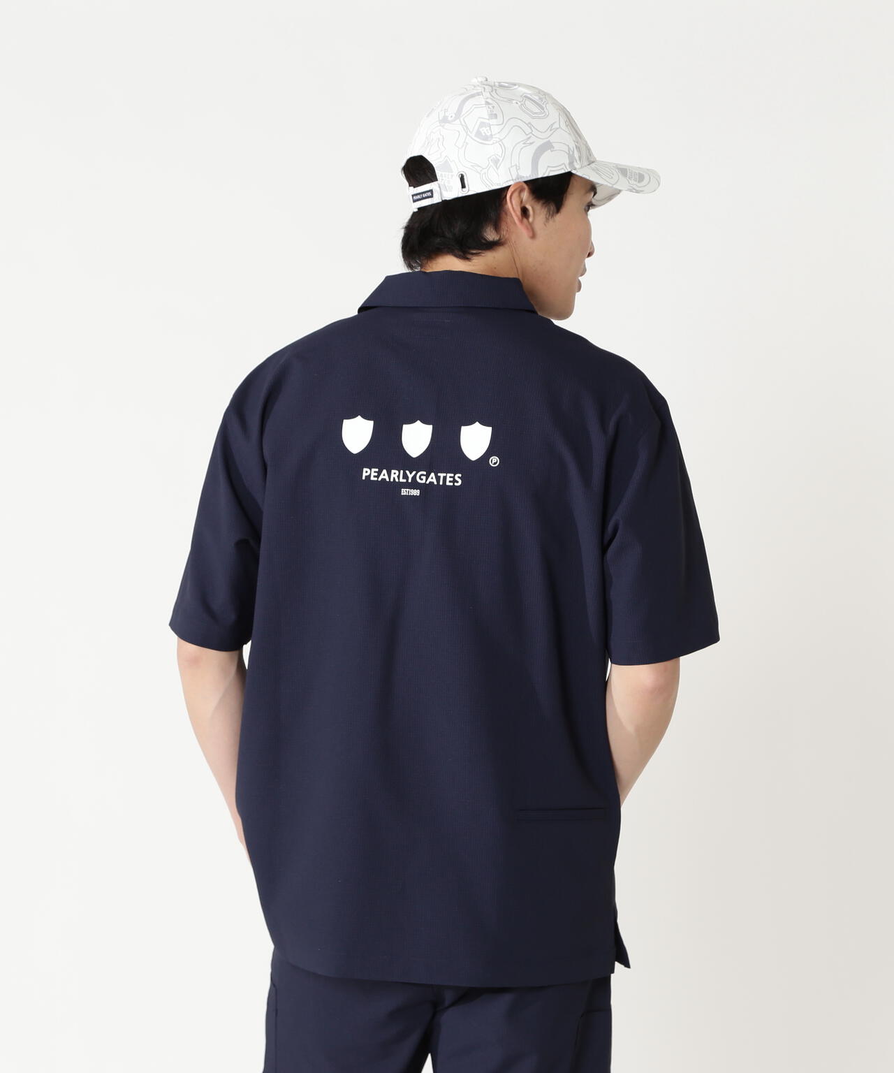 AMIDOカチオンメランジ半袖プルオーバーシャツ | PEARLY GATES