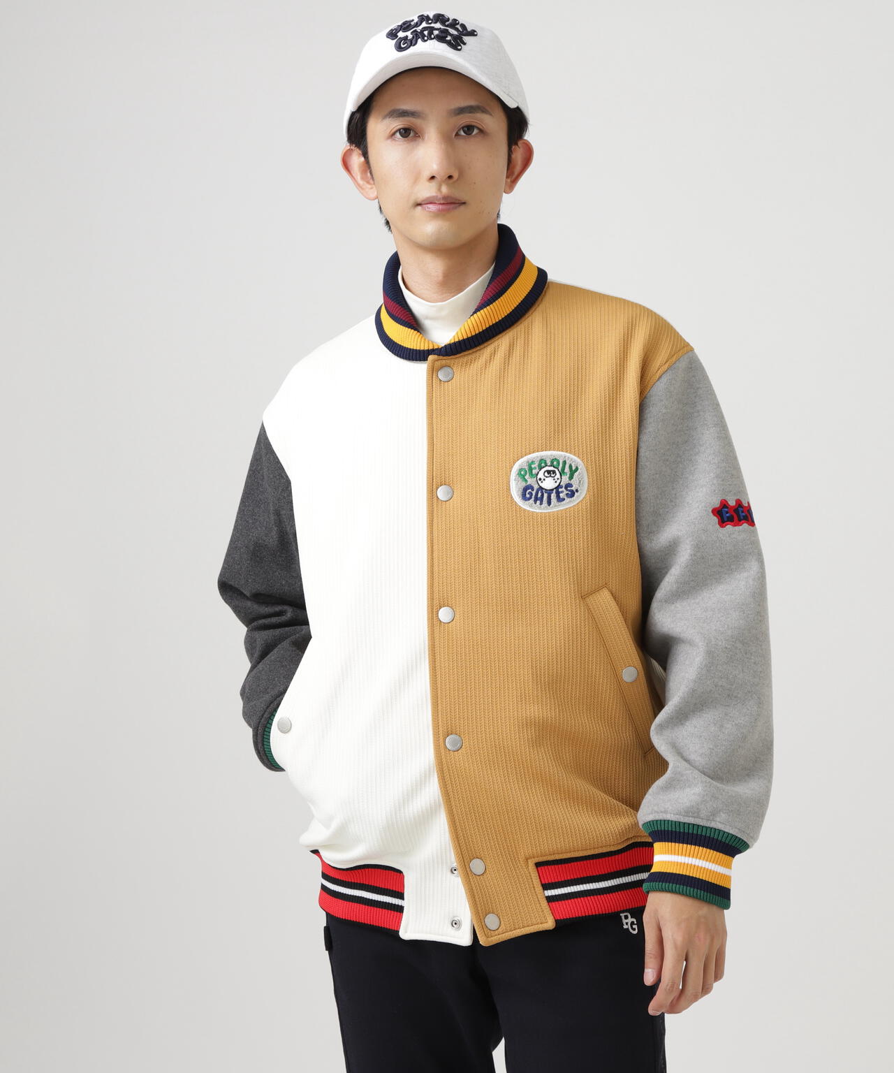 PeストレッチヘリンボーンJQ裏起毛スタジャン | PEARLY GATES