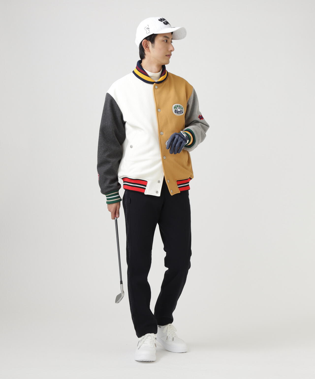 PeストレッチヘリンボーンJQ裏起毛スタジャン | PEARLY GATES