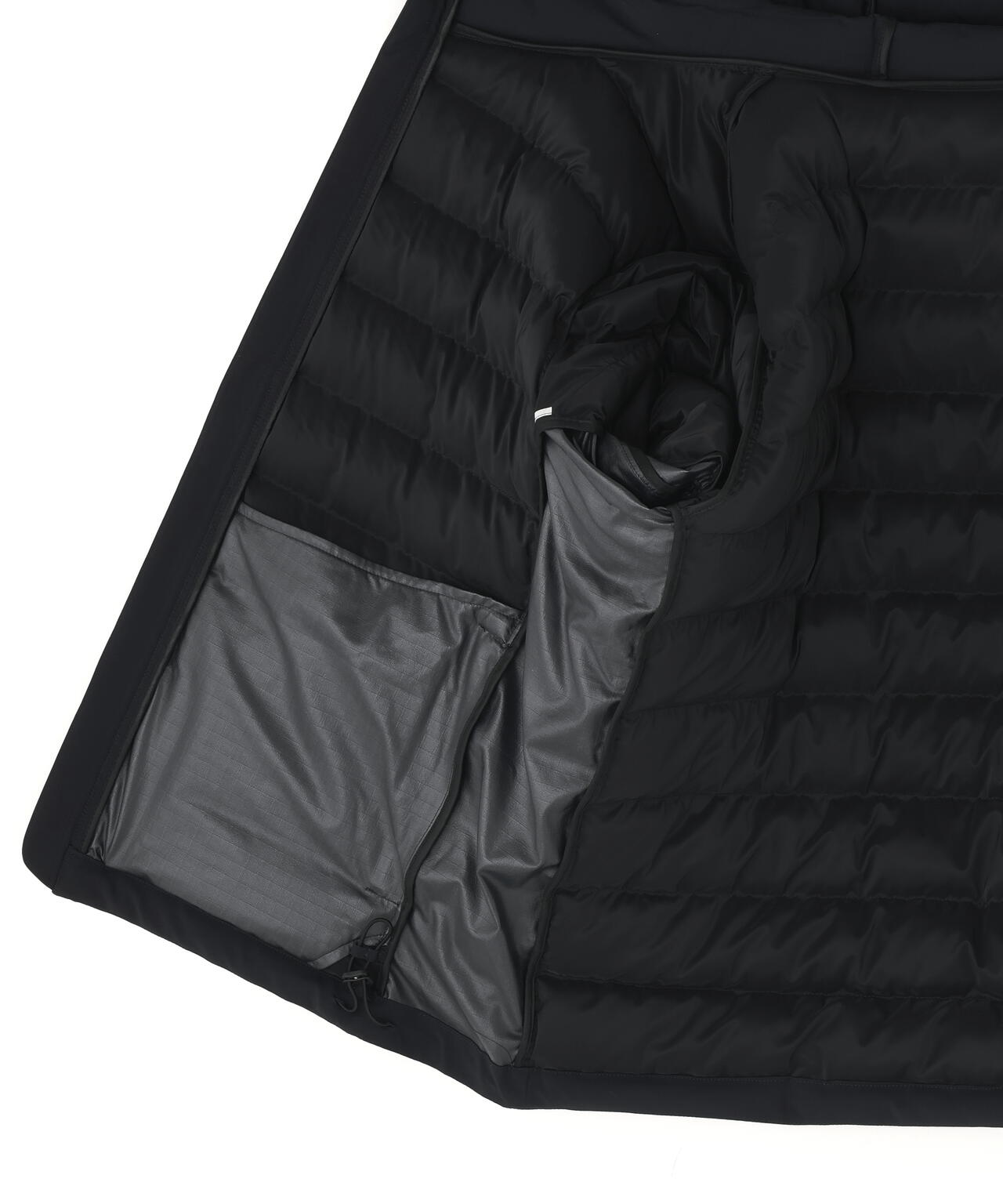 NyストレッチBIGリップストップ中綿フーディブルゾン