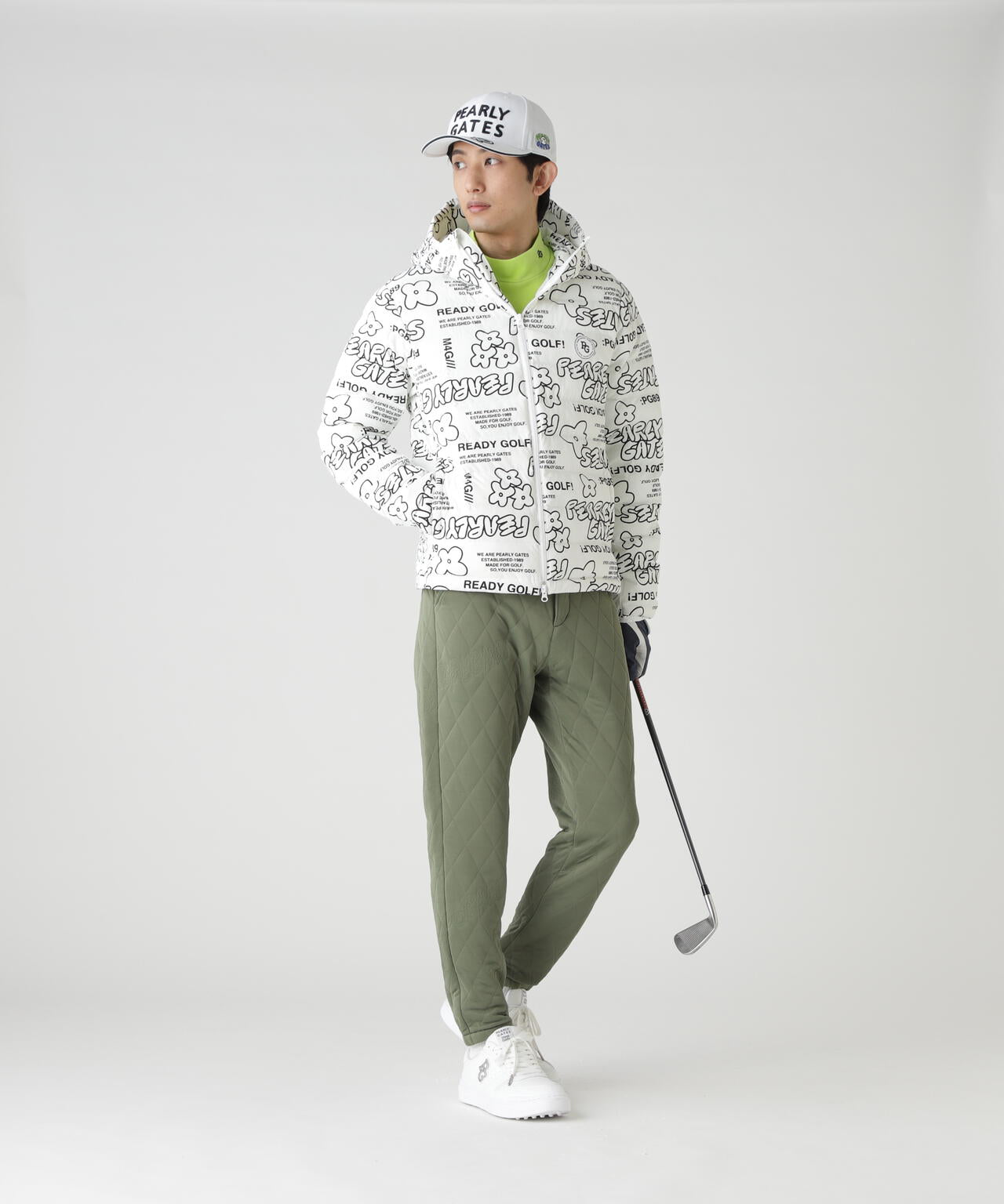 NyストレッチBIGリップストップ中綿フーディブルゾン ＜ストリート花柄