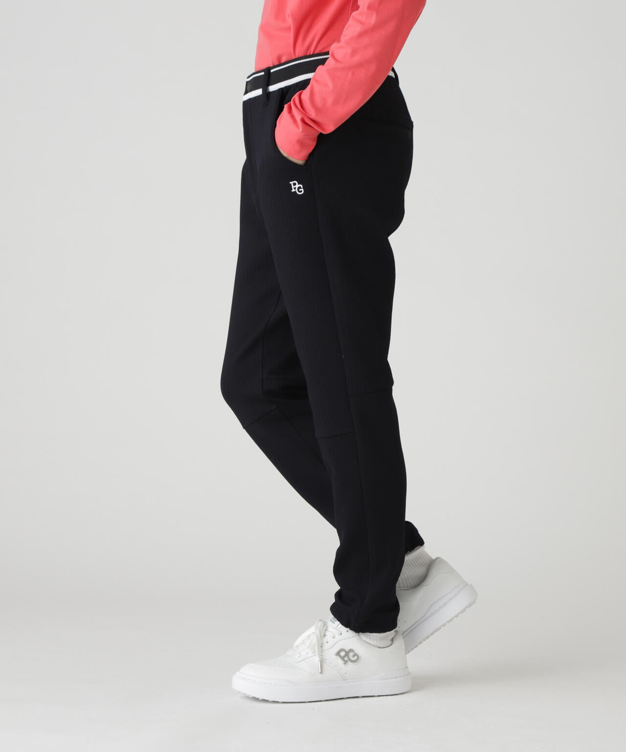 パーリーゲイツ ボーダーパンツ PeストレッチヘリンボーンJQ裏起毛ジョガーパンツ | PEARLY GATES