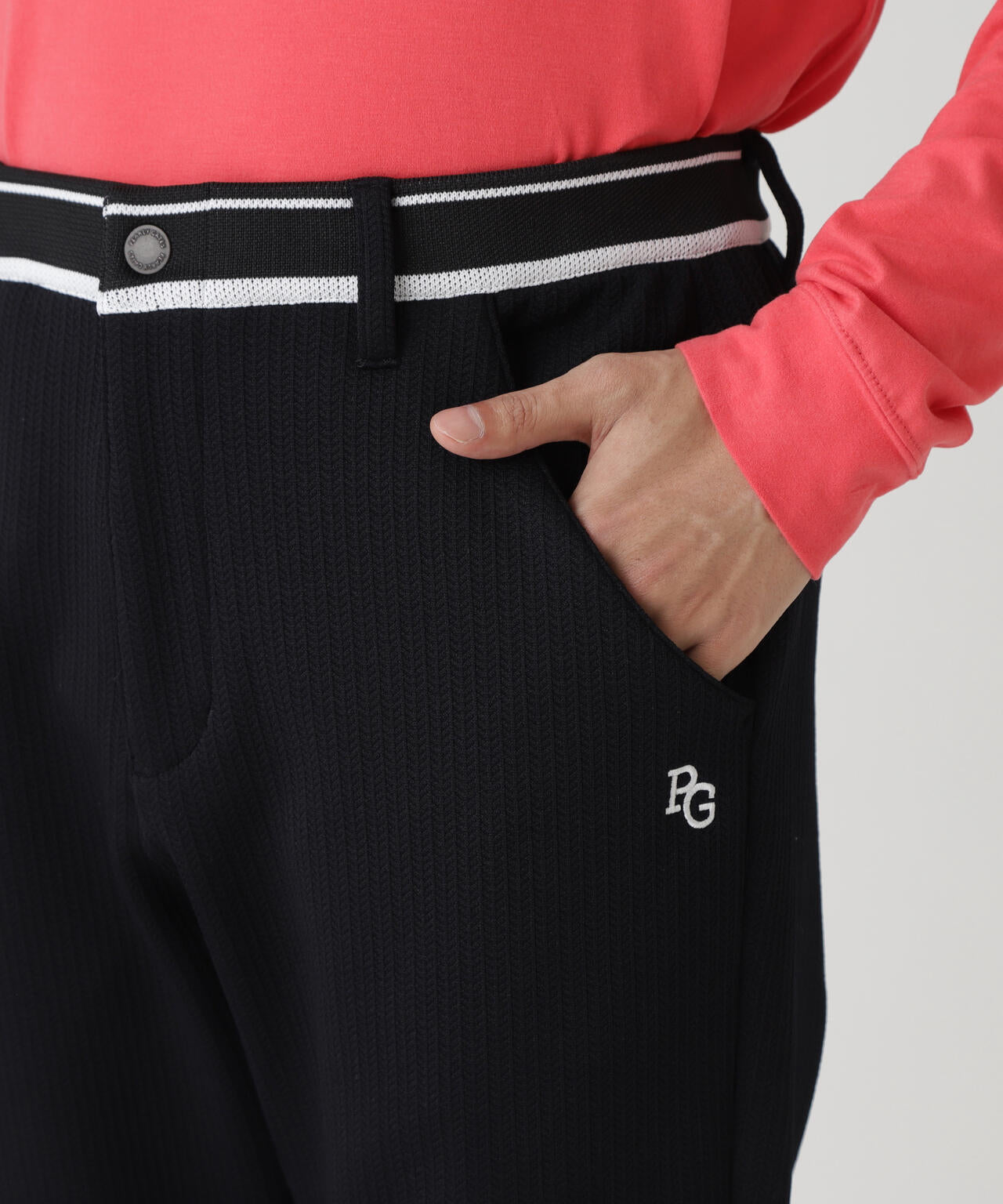 PeストレッチヘリンボーンJQ裏起毛ジョガーパンツ