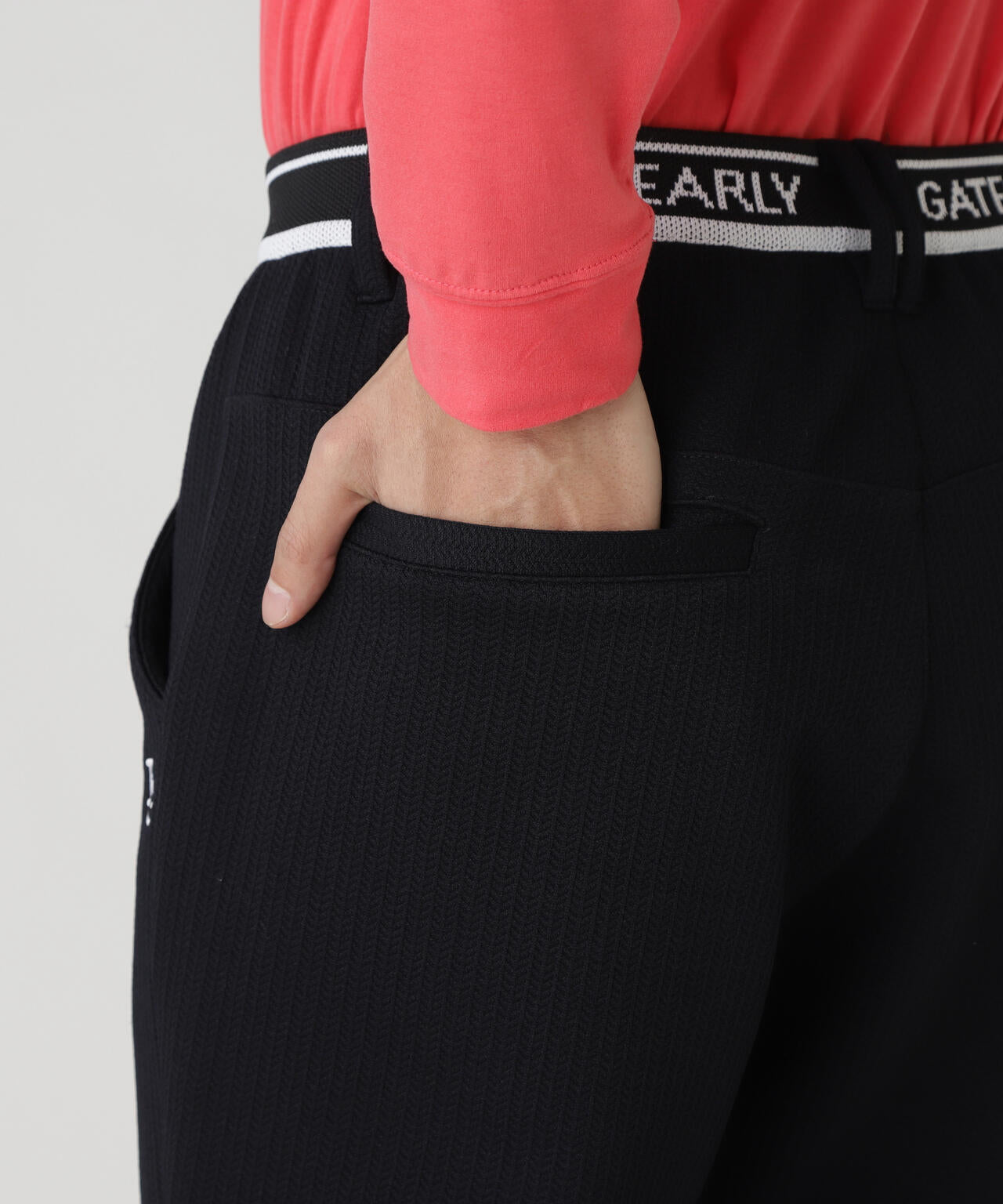 PeストレッチヘリンボーンJQ裏起毛ジョガーパンツ