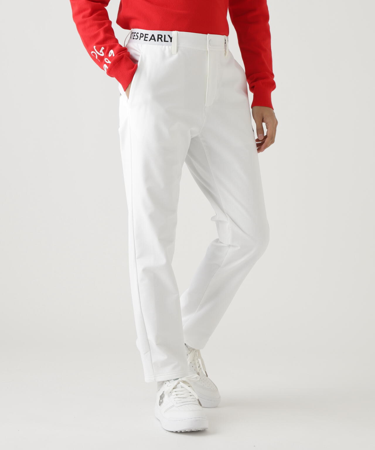 パーリーゲイツ　パンツ　白　ホワイト　4 M 秋冬　ストレッチ　美品 4WAYストレッチ×BACKフリースパンツ | PEARLY GATES（パーリーゲイツ