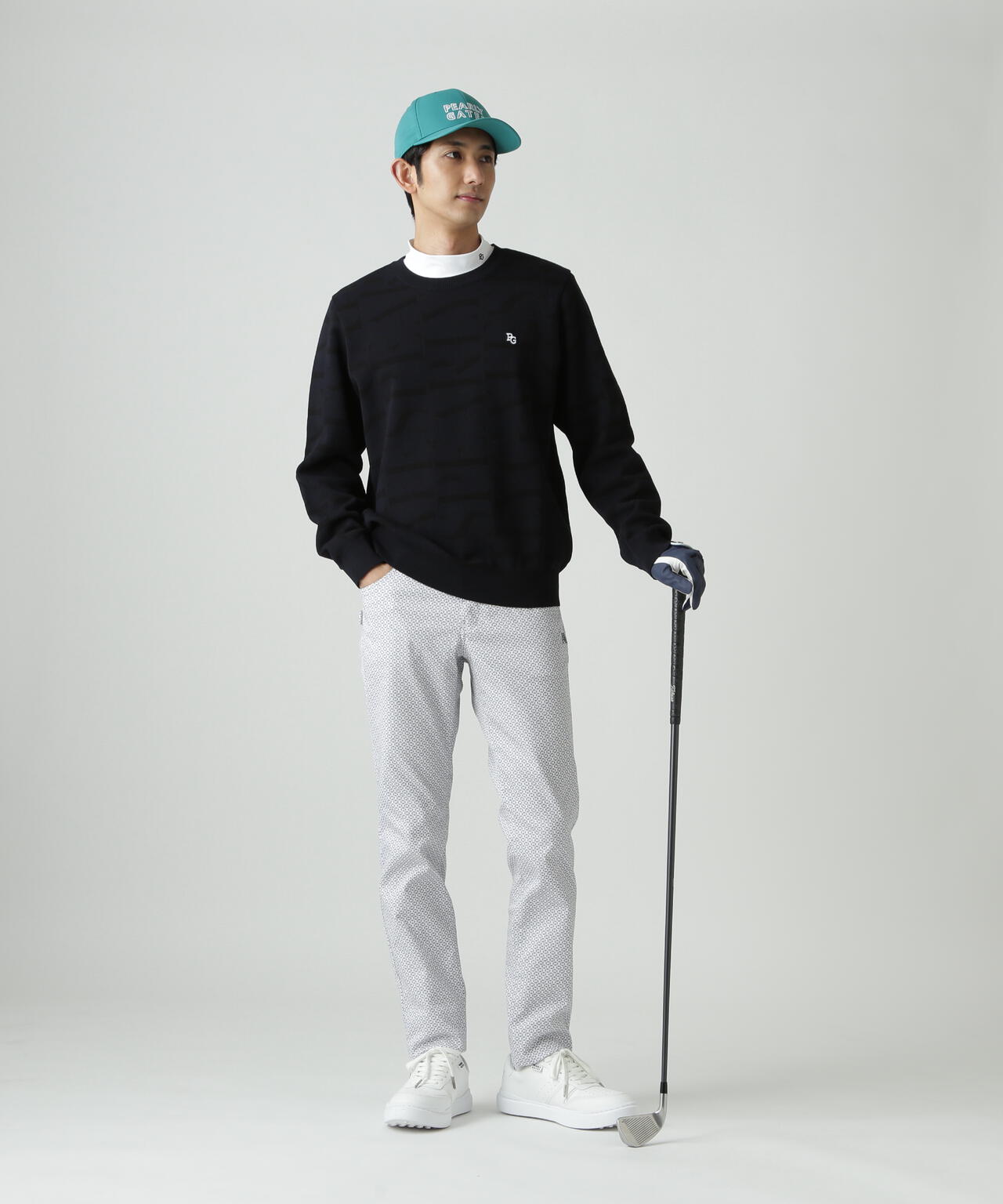 PG is PG 変形ダイヤ柄C/Peストレッチカルゼ5ポケットパンツ