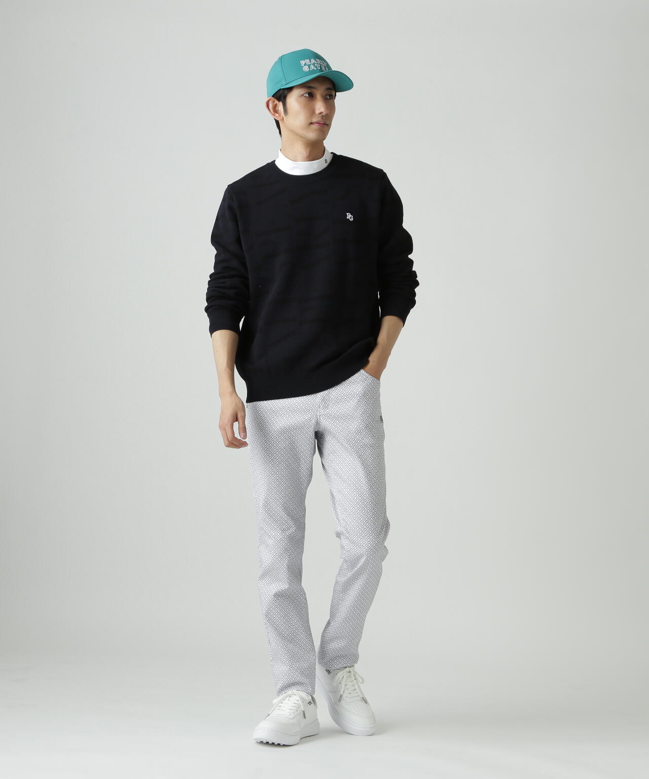 PG is PG 変形ダイヤ柄C/Peストレッチカルゼ5ポケットパンツ