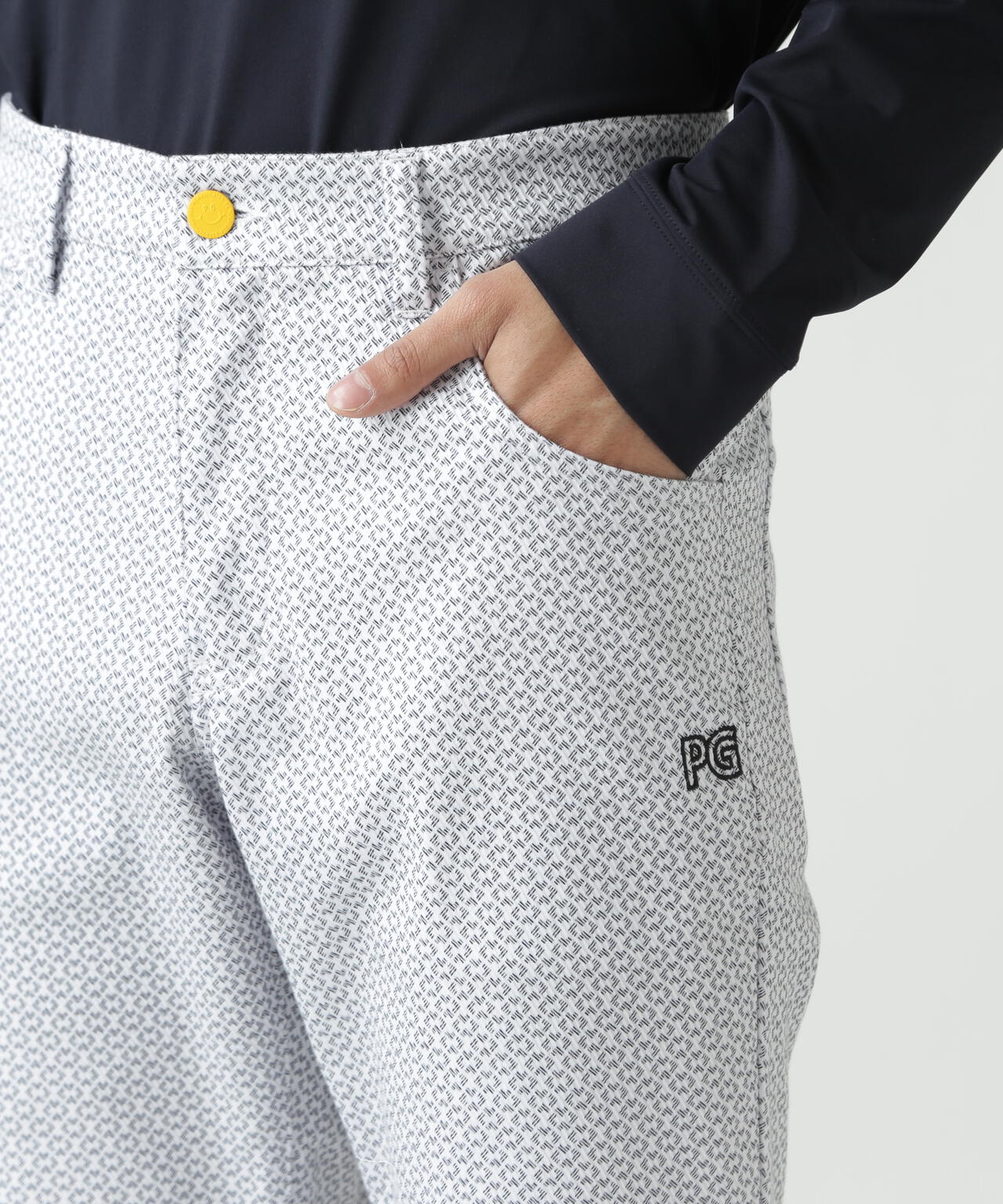PG is PG 変形ダイヤ柄C/Peストレッチカルゼ5ポケットパンツ