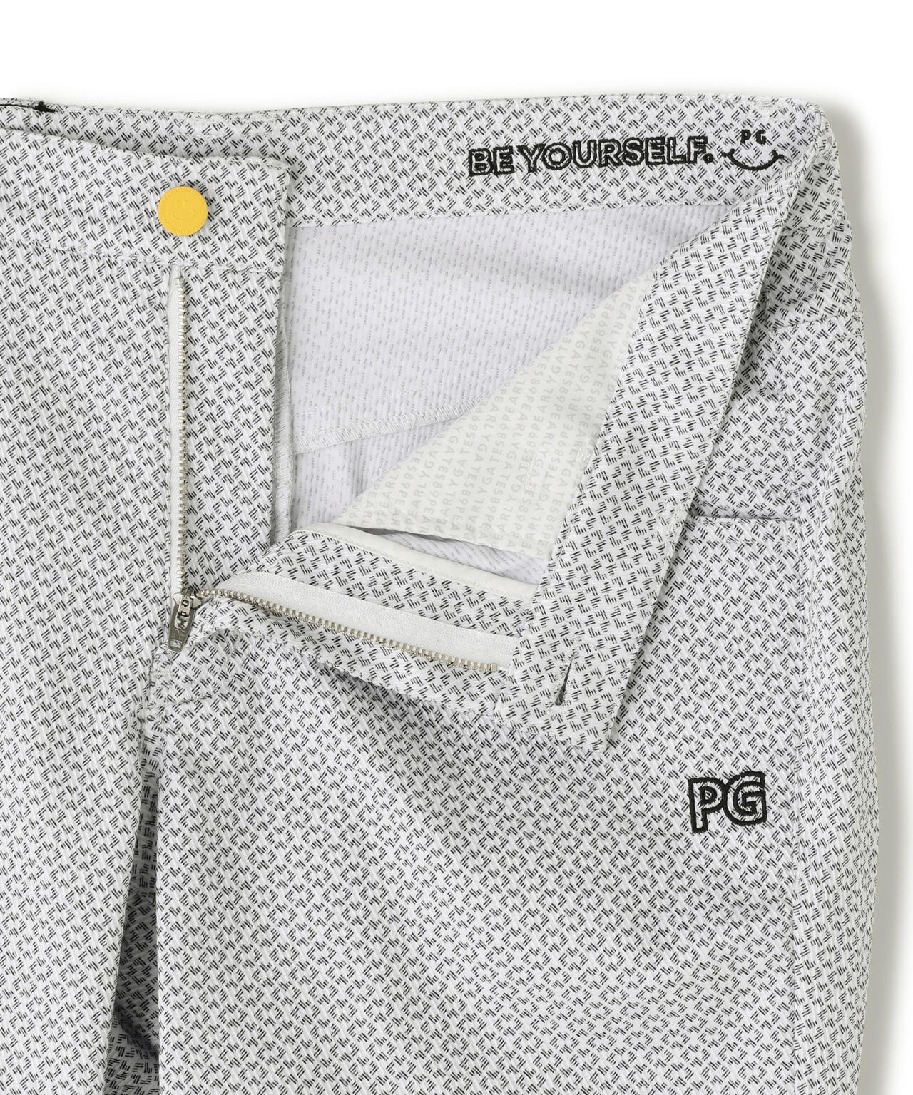 PERLYGATES ストレッチ ドビー変形ダイヤ柄レディースパンツ PG is PG】 変形ダイヤ柄C/Peストレッチカルゼ5ポケットパンツ