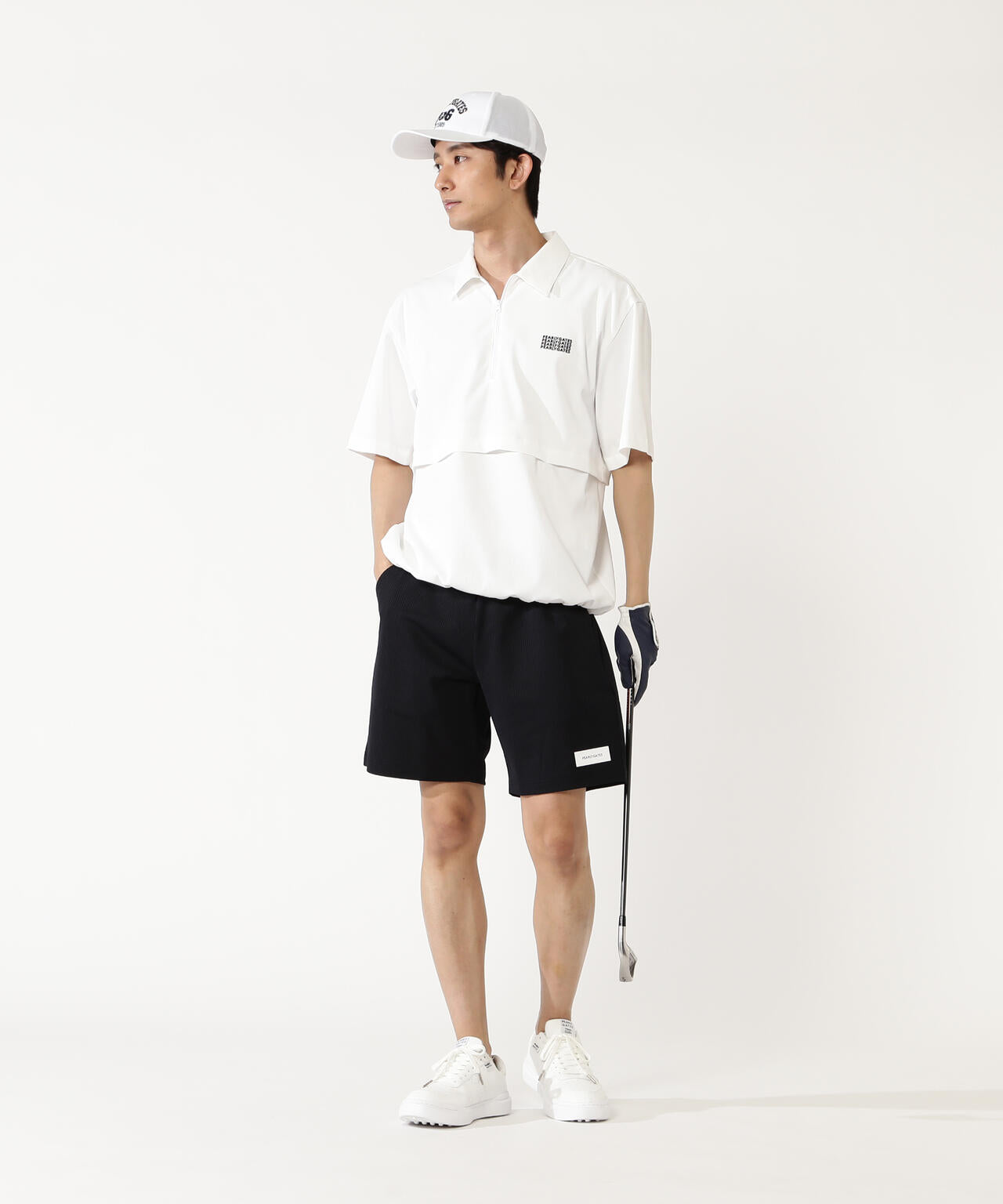 サッカーストライプ2WAYストレッチショートパンツ［Relaxシルエット