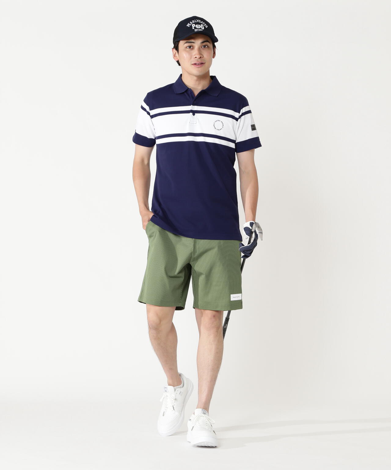 サッカーストライプ2WAYストレッチショートパンツ［Relaxシルエット