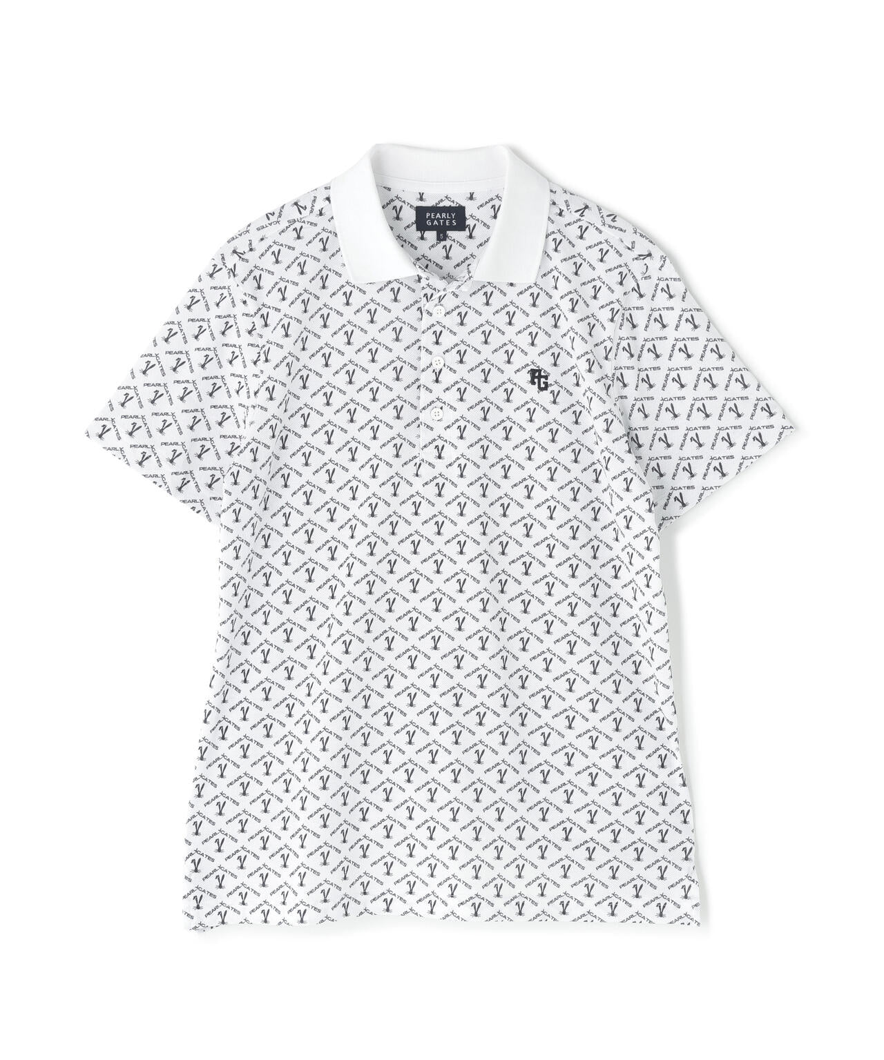 ロゴうさぎアーガイル柄プリント ベアカノコ半袖ポロシャツ