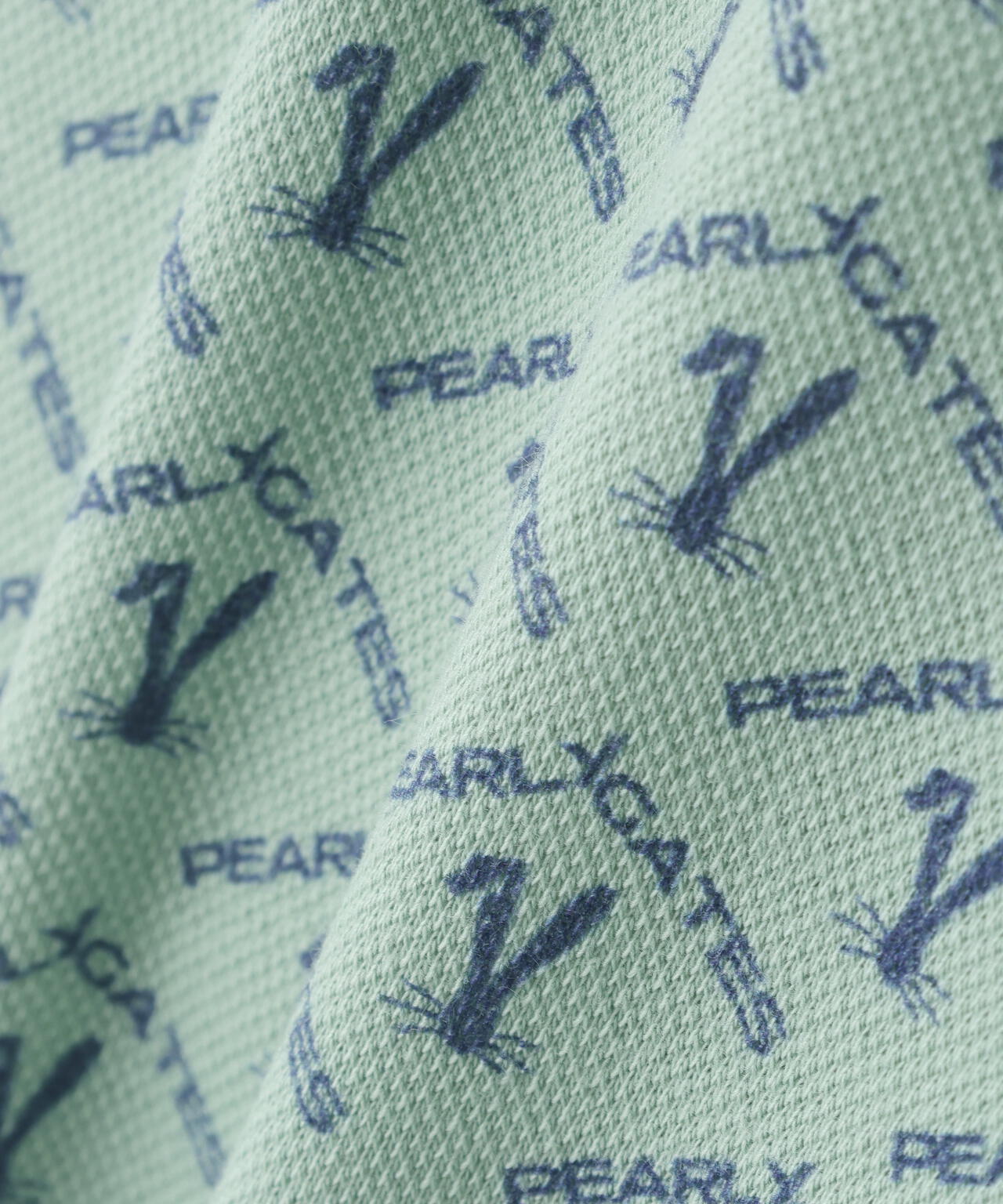 ロゴうさぎアーガイル柄プリント ベアカノコ半袖ポロシャツ | PEARLY
