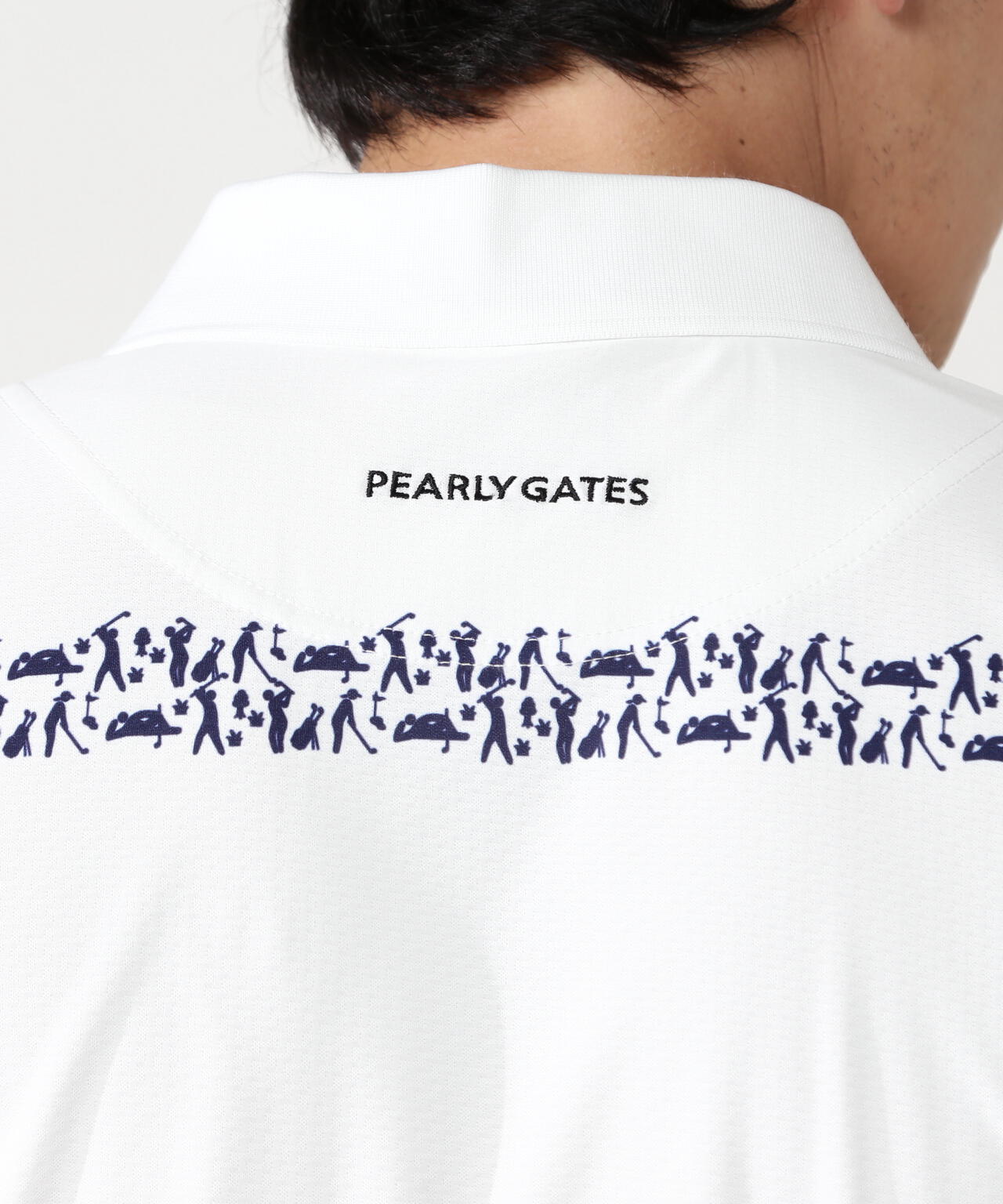 ゴルファーボーダー柄シャークツイル半袖ポロシャツ | PEARLY GATES