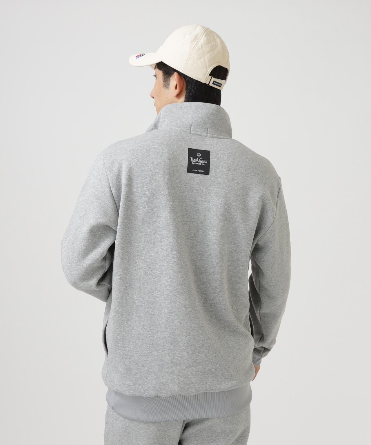 ツイル裏毛スウェットハーフジップアップ