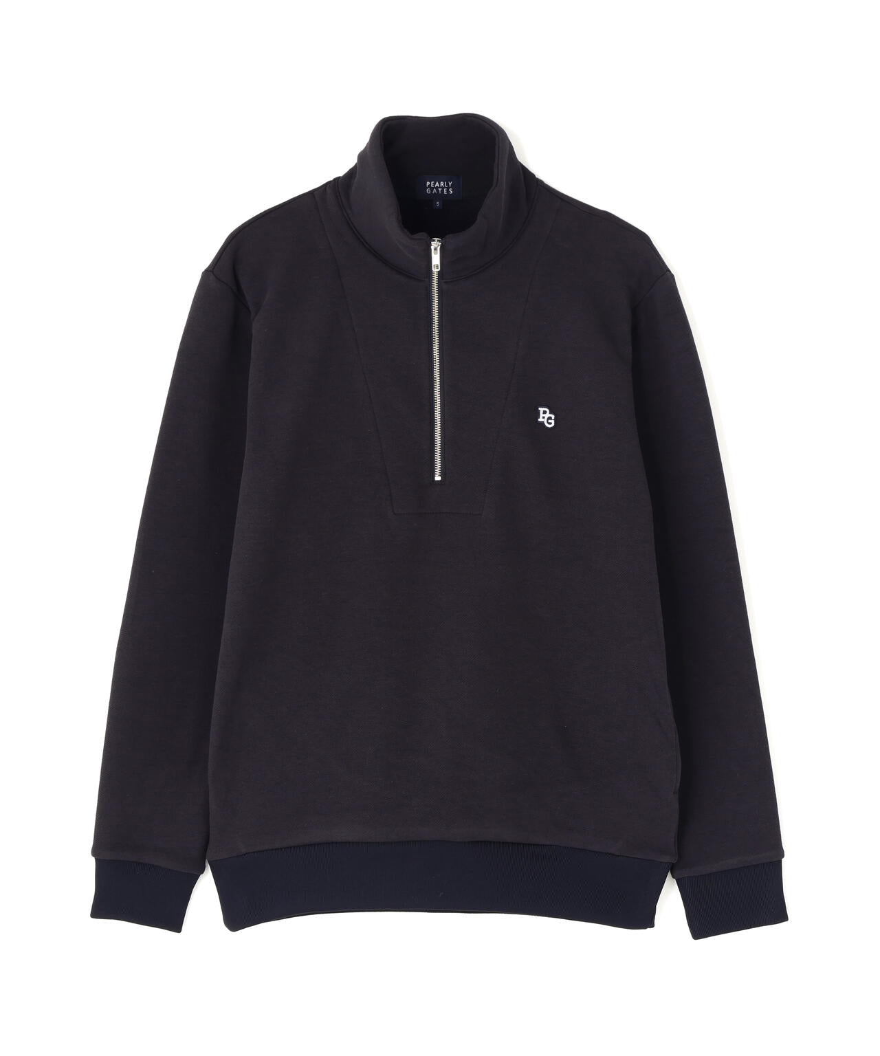 ツイル裏毛スウェットハーフジップアップ