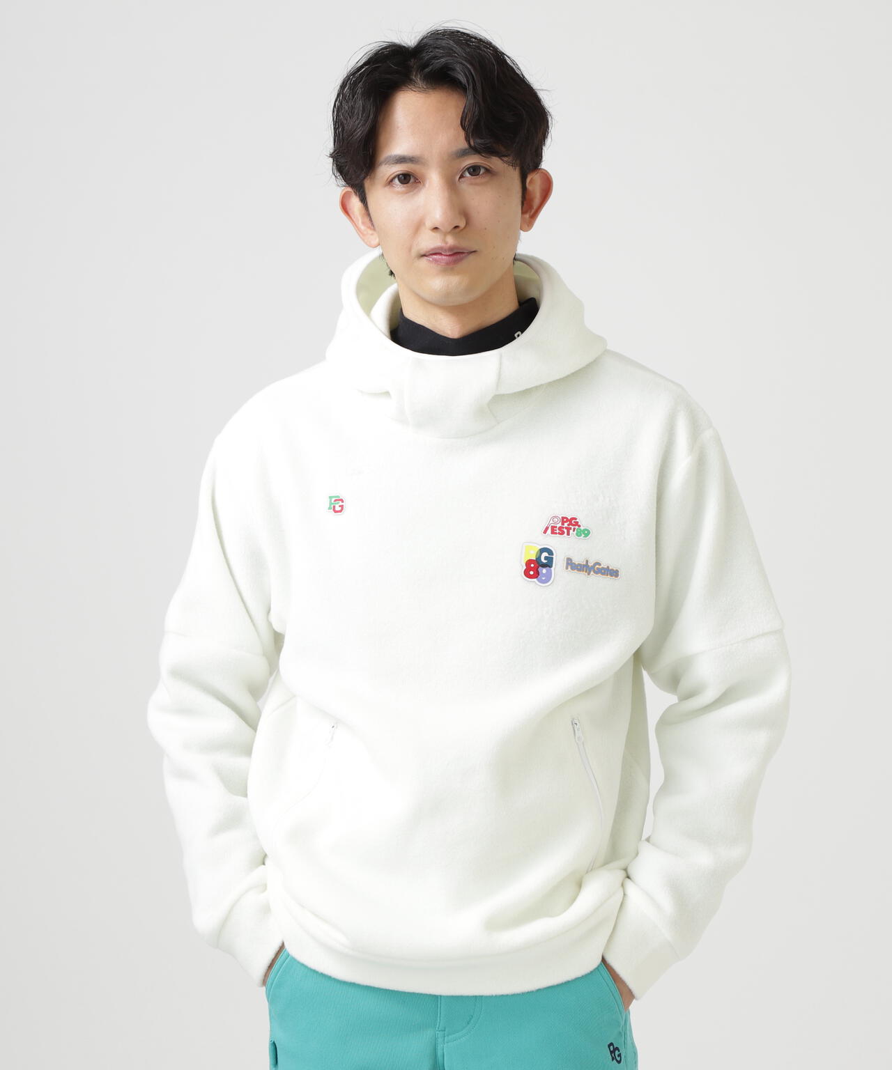 パーリーゲイツ　PEARLY GATESフリース　メンズ レーヨンブレンドストレッチフリースフーディプルオーバー | PEARLY