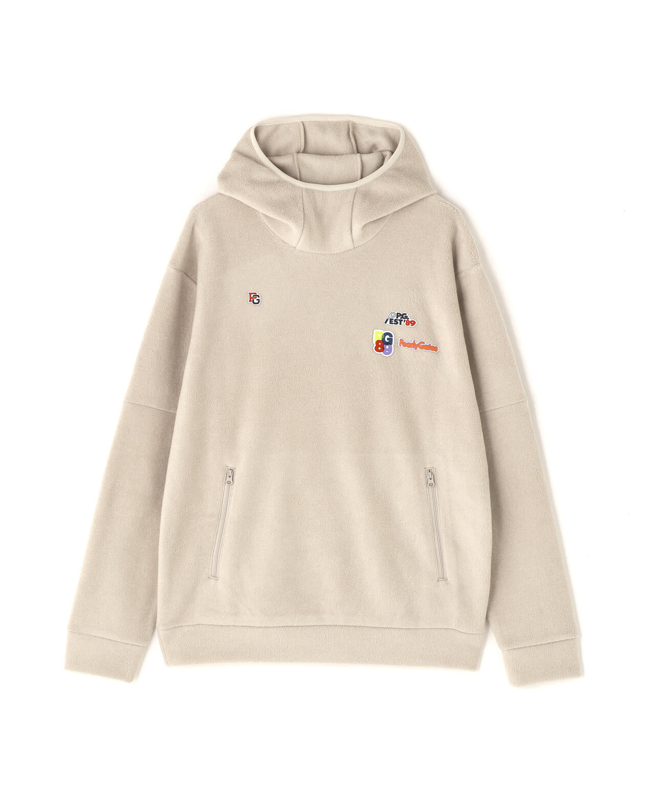 レーヨンブレンドストレッチフリースフーディプルオーバー