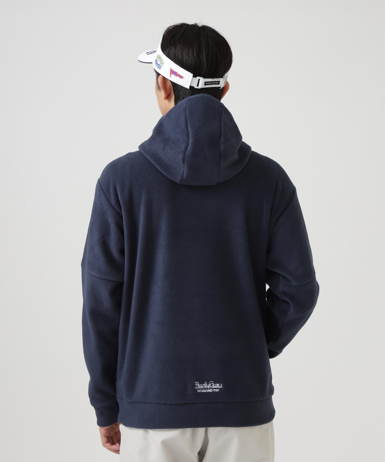 レーヨンブレンドストレッチフリースフーディプルオーバー