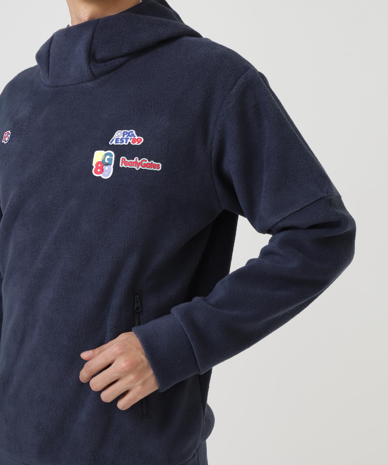 レーヨンブレンドストレッチフリースフーディプルオーバー | PEARLY