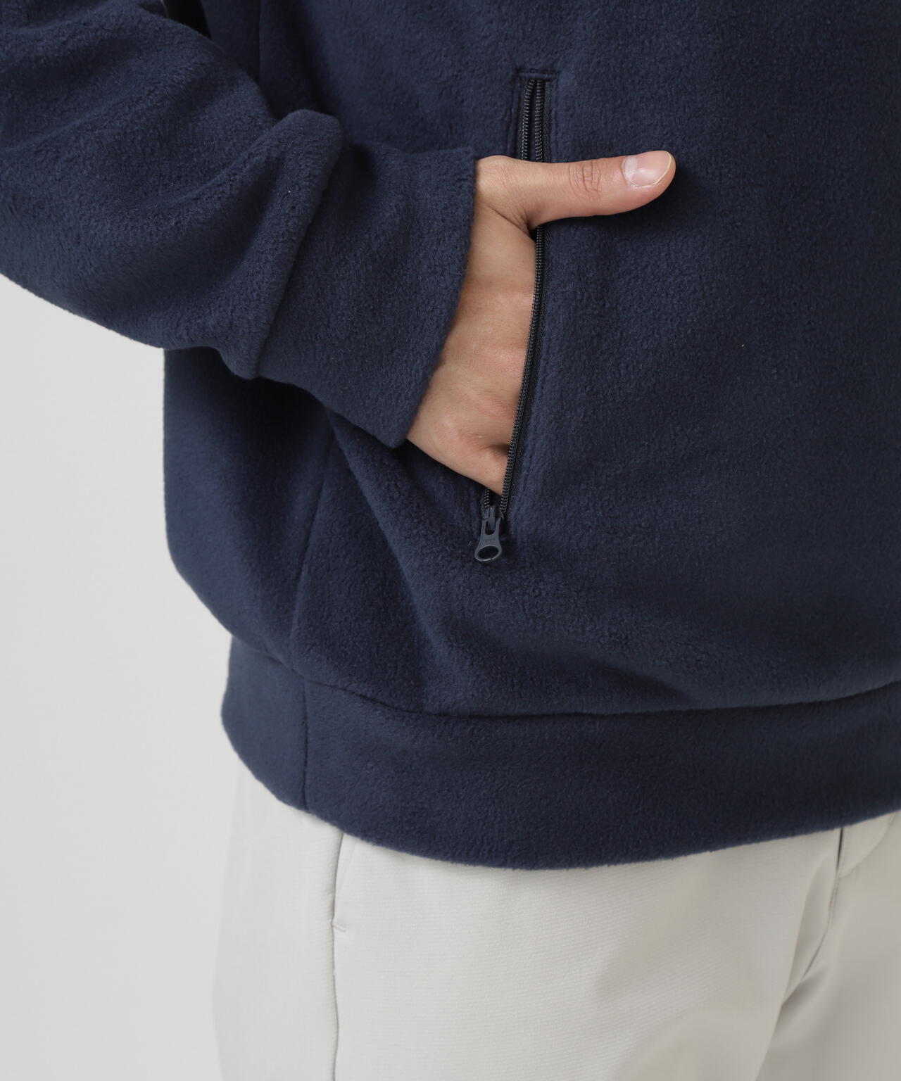 レーヨンブレンドストレッチフリースフーディプルオーバー | PEARLY