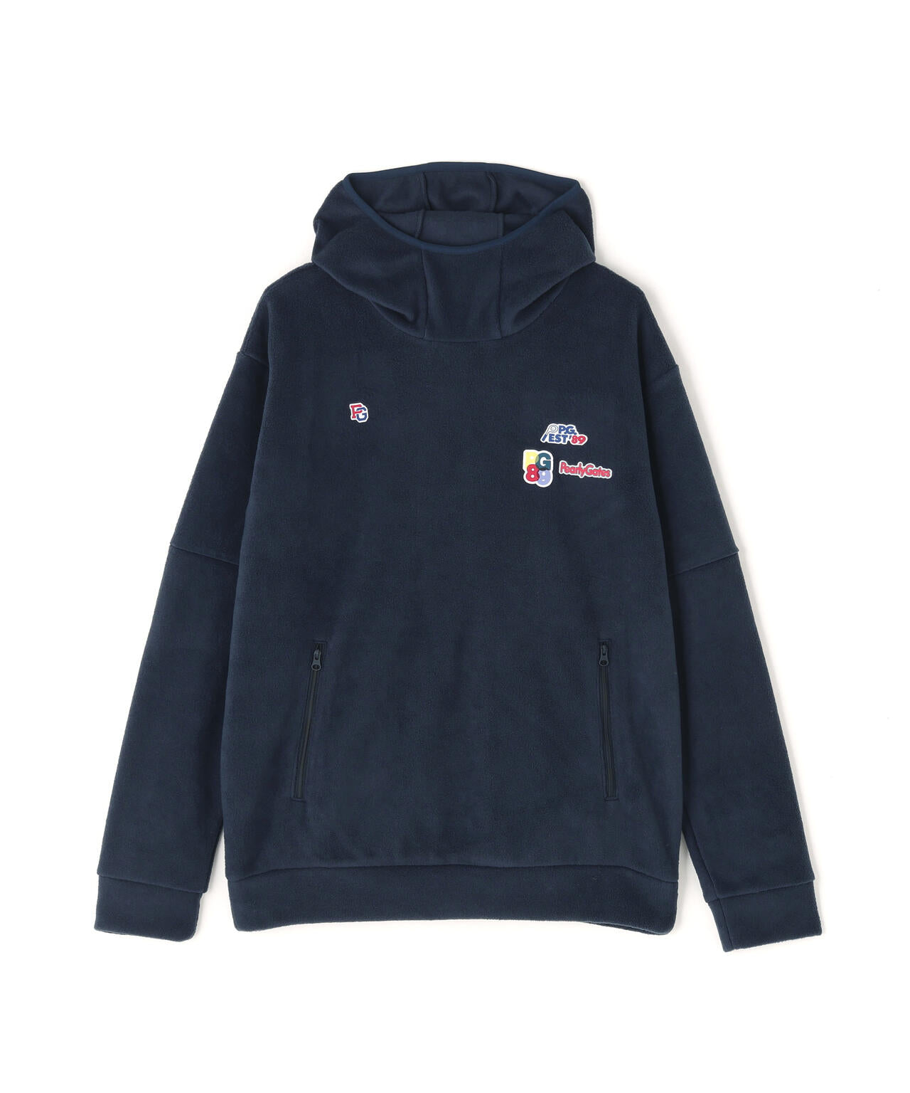 レーヨンブレンドストレッチフリースフーディプルオーバー