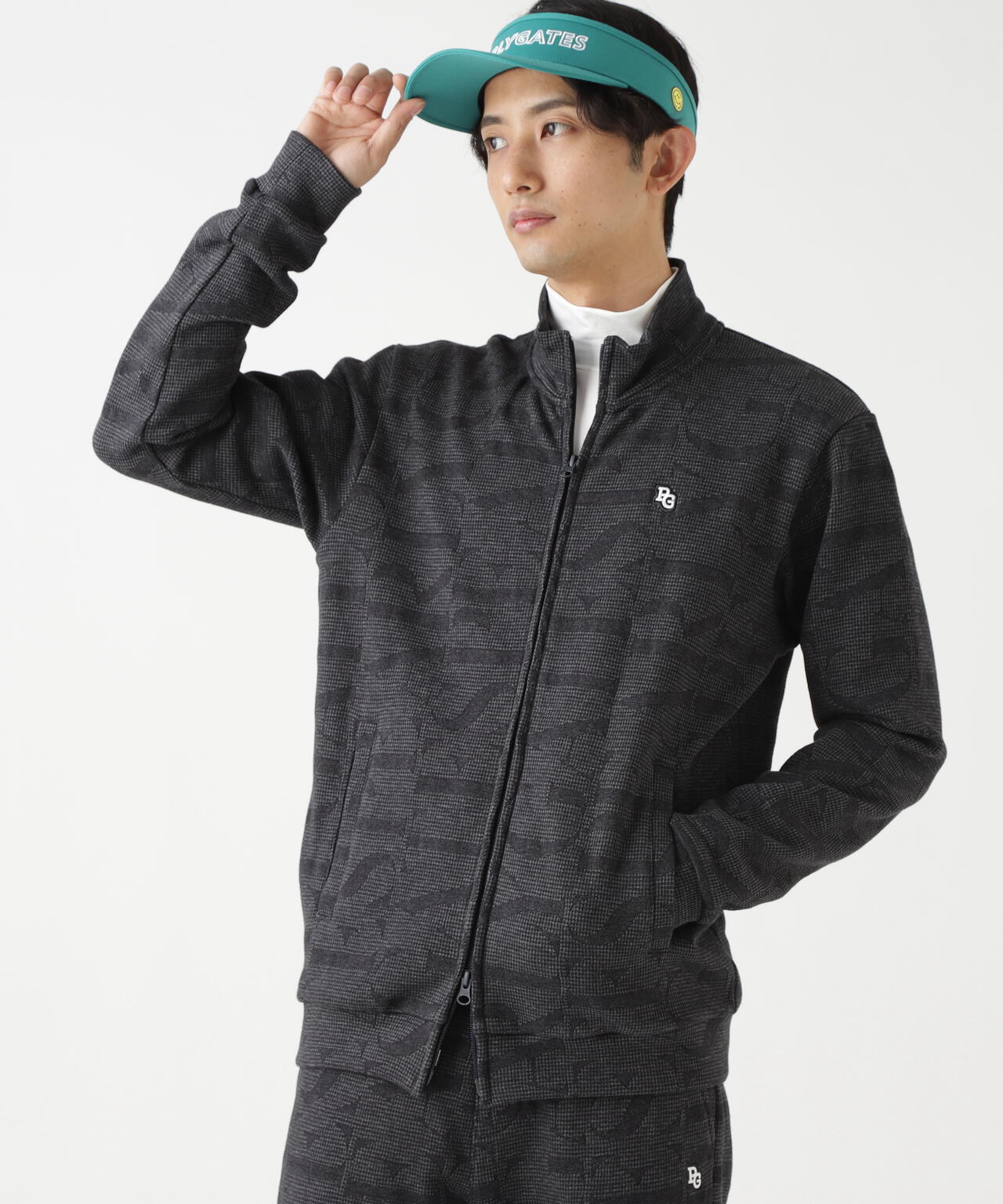 裏毛ストレッチロゴジャガードフルジップジャケット | PEARLY GATES