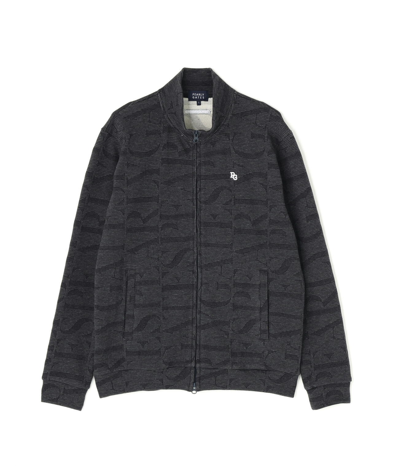 裏毛ストレッチロゴジャガードフルジップジャケット