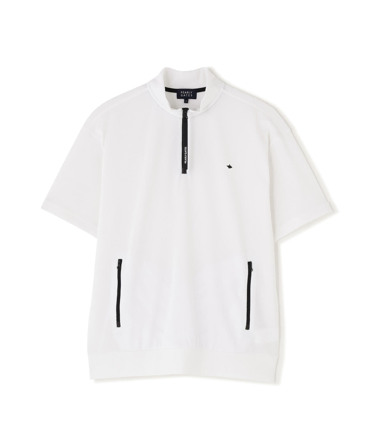 美品　PEARLY GATES ハーフジップジャケット アイボリー Peトリコットメッシュハーフジップアップカットソー | PEARLY GATES