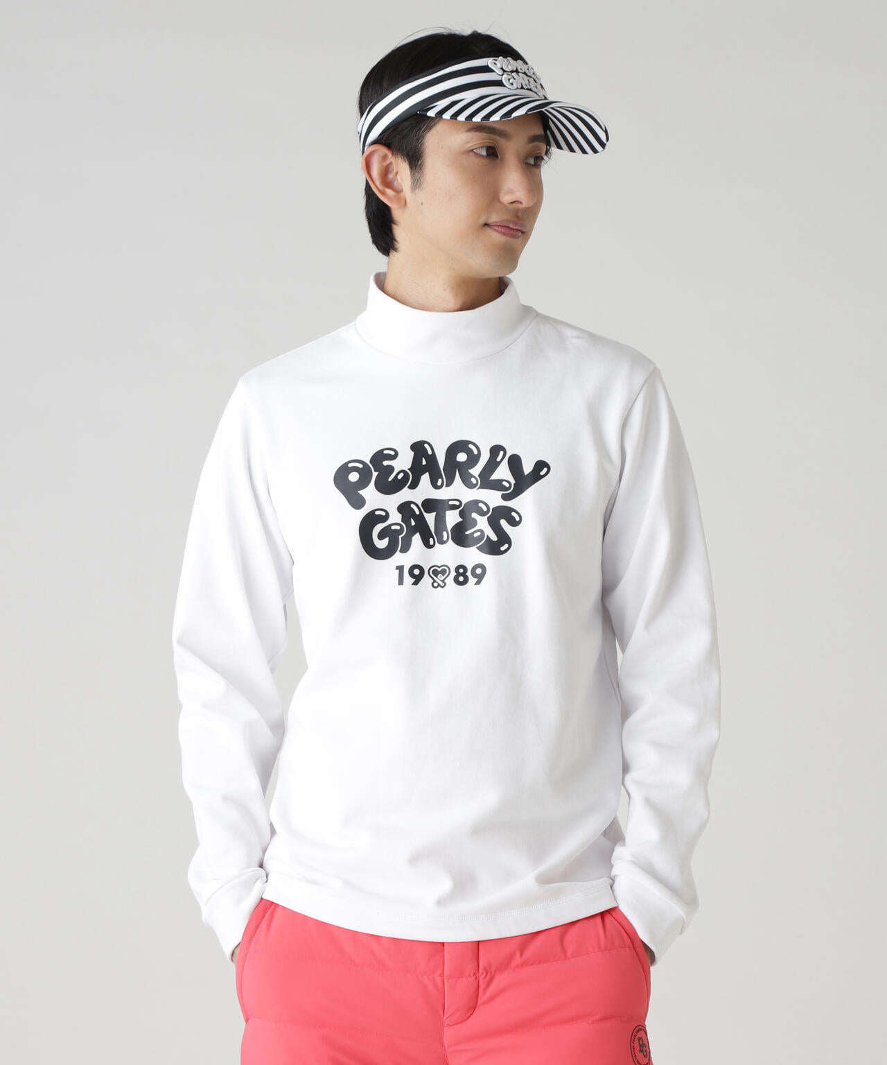 パーリーゲイツ☆裏毛裏起毛 厚手 モックネックハイネック 長袖カットソー パーリーゲイツ☆裏毛裏起毛 厚手 モックネックハイネック 長袖カットソー