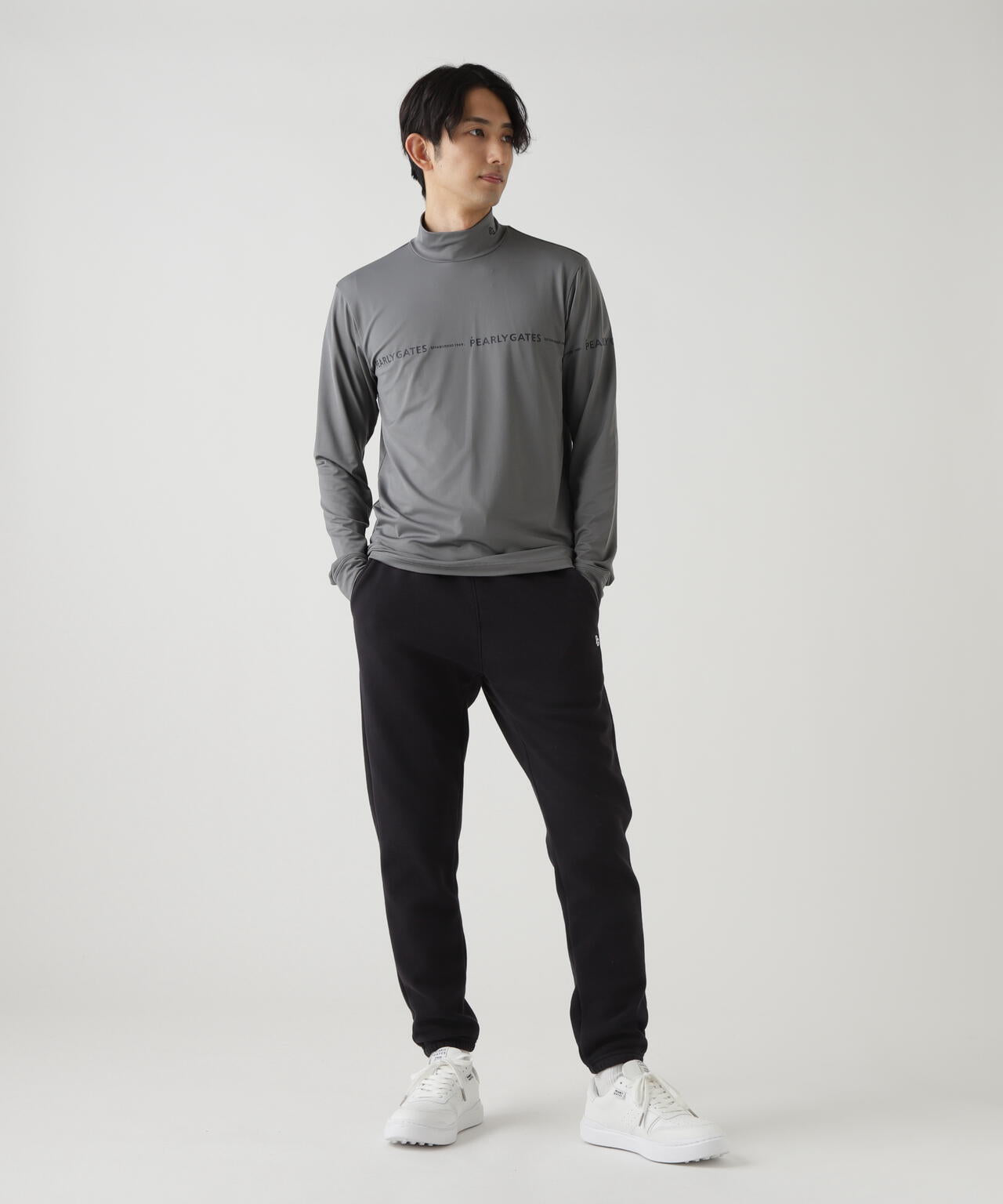 【新品タグ付き/メンズL】パーリーゲイツ　ハイネック　カットソー　秋冬 37.5ベア天竺長袖ハイネックカットソー | PEARLY GATES（パーリー
