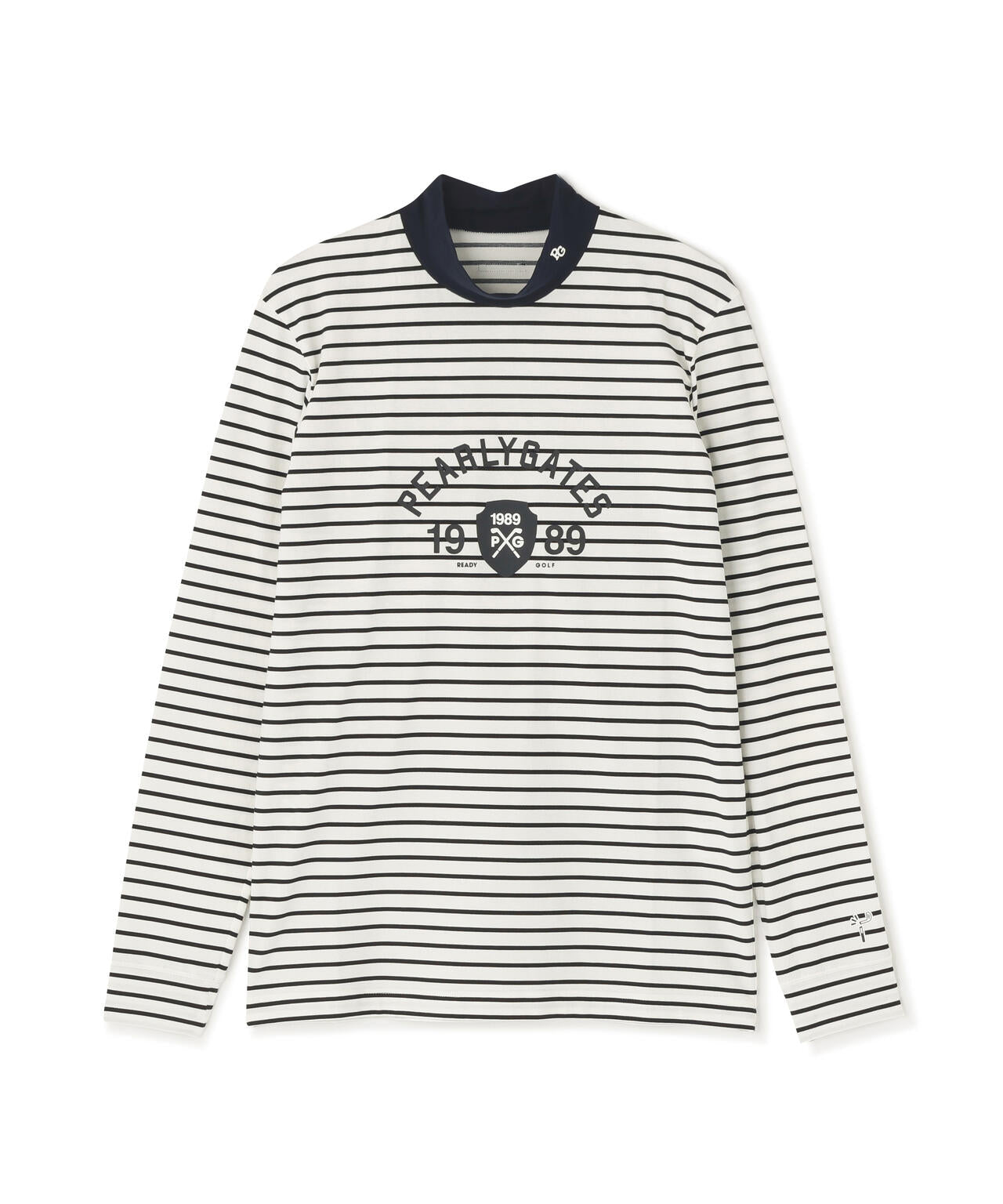 ベアカノコ長袖ハイネックカットソー ＜ボーダー柄＞