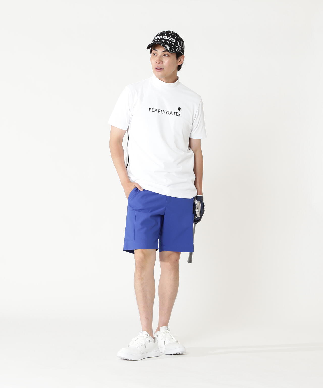 メッシュジャージ吸水速乾性UV半袖ハイネックカットソー | PEARLY