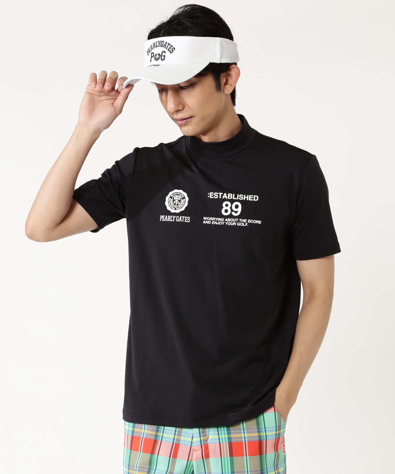 FD40/-FD100dベア擬似メッシュ半袖ハイネックカットソー | PEARLY