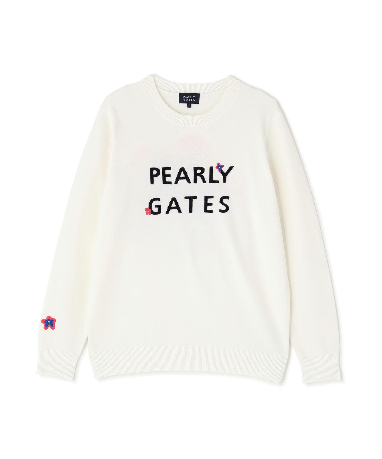 12G天竺×インターシャ クルーネックニットプルオーバー | PEARLY GATES