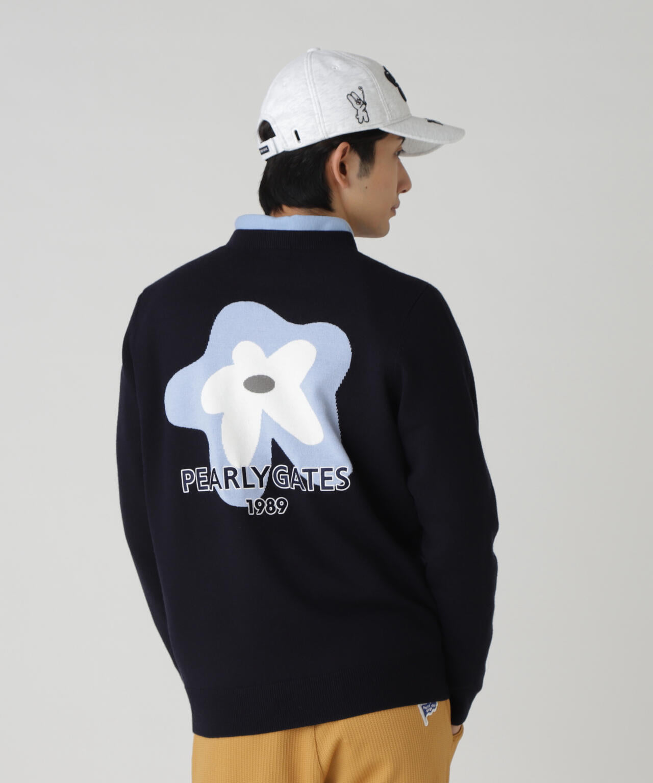 12G天竺×インターシャ クルーネックニットプルオーバー | PEARLY GATES