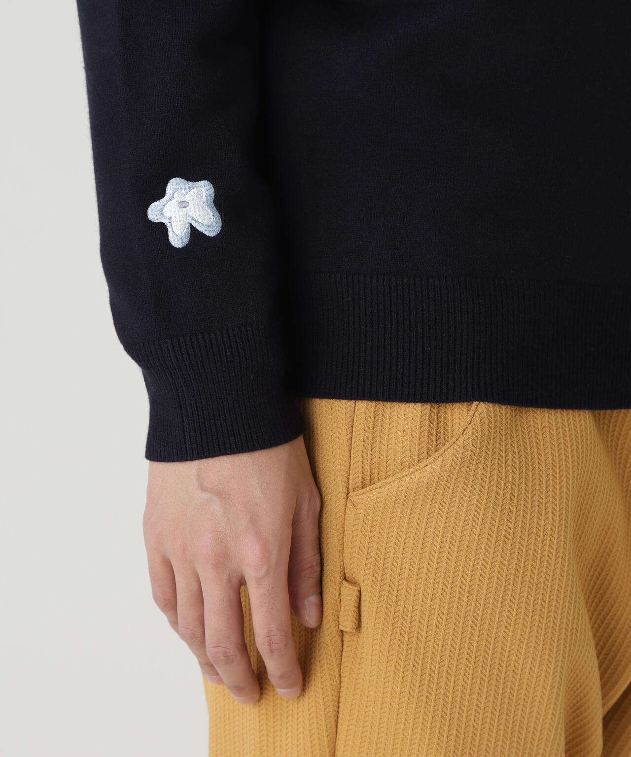 12G天竺×インターシャ クルーネックニットプルオーバー | PEARLY GATES