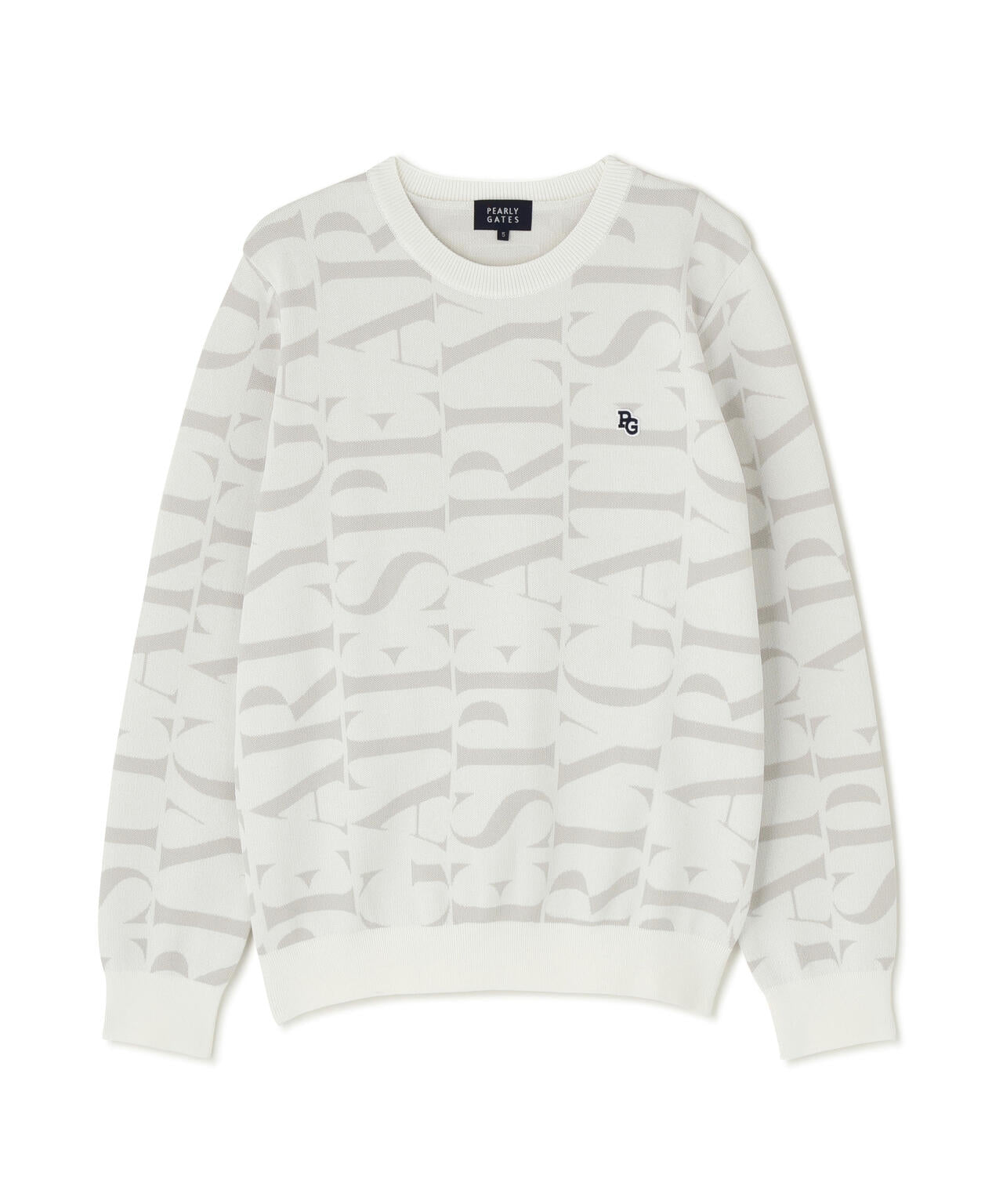 ダブルJQロゴ総柄クルーネックニットプルオーバー