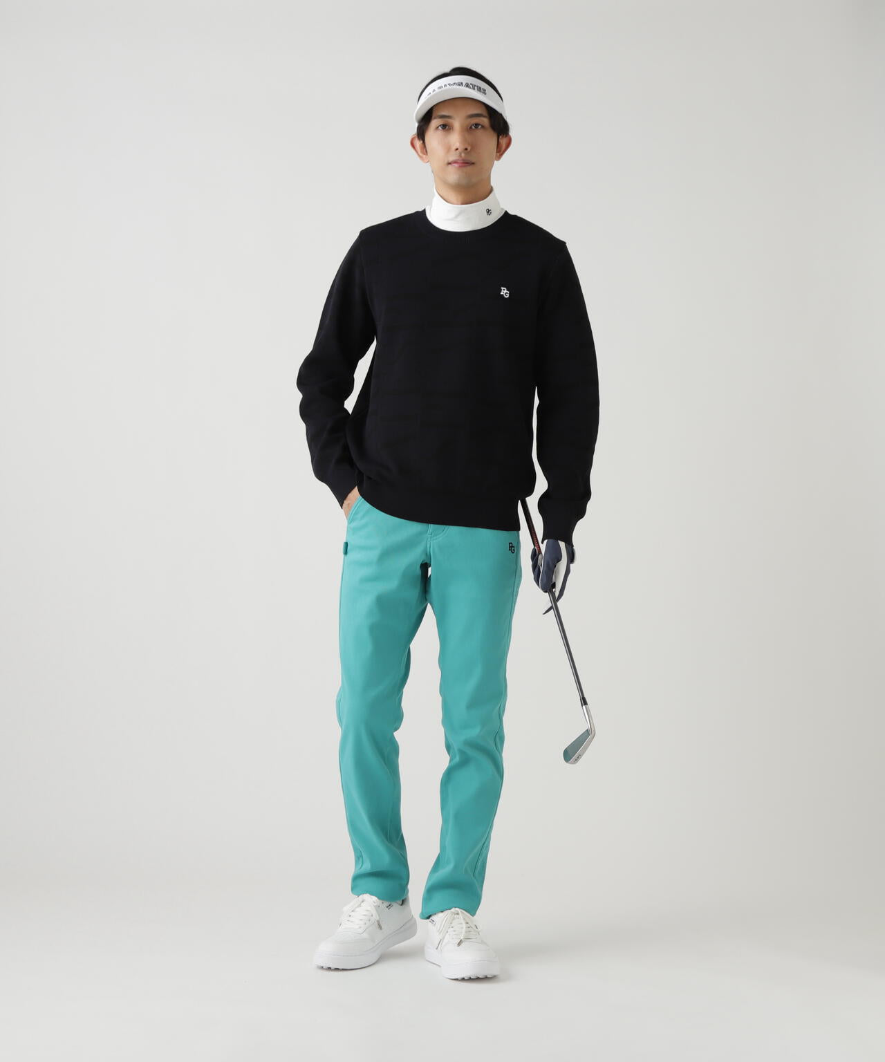 （ピーロコ）パーリーゲイツ 、高級ニット素材、セットアップ ダブルJQロゴ総柄クルーネックニットプルオーバー | PEARLY GATES