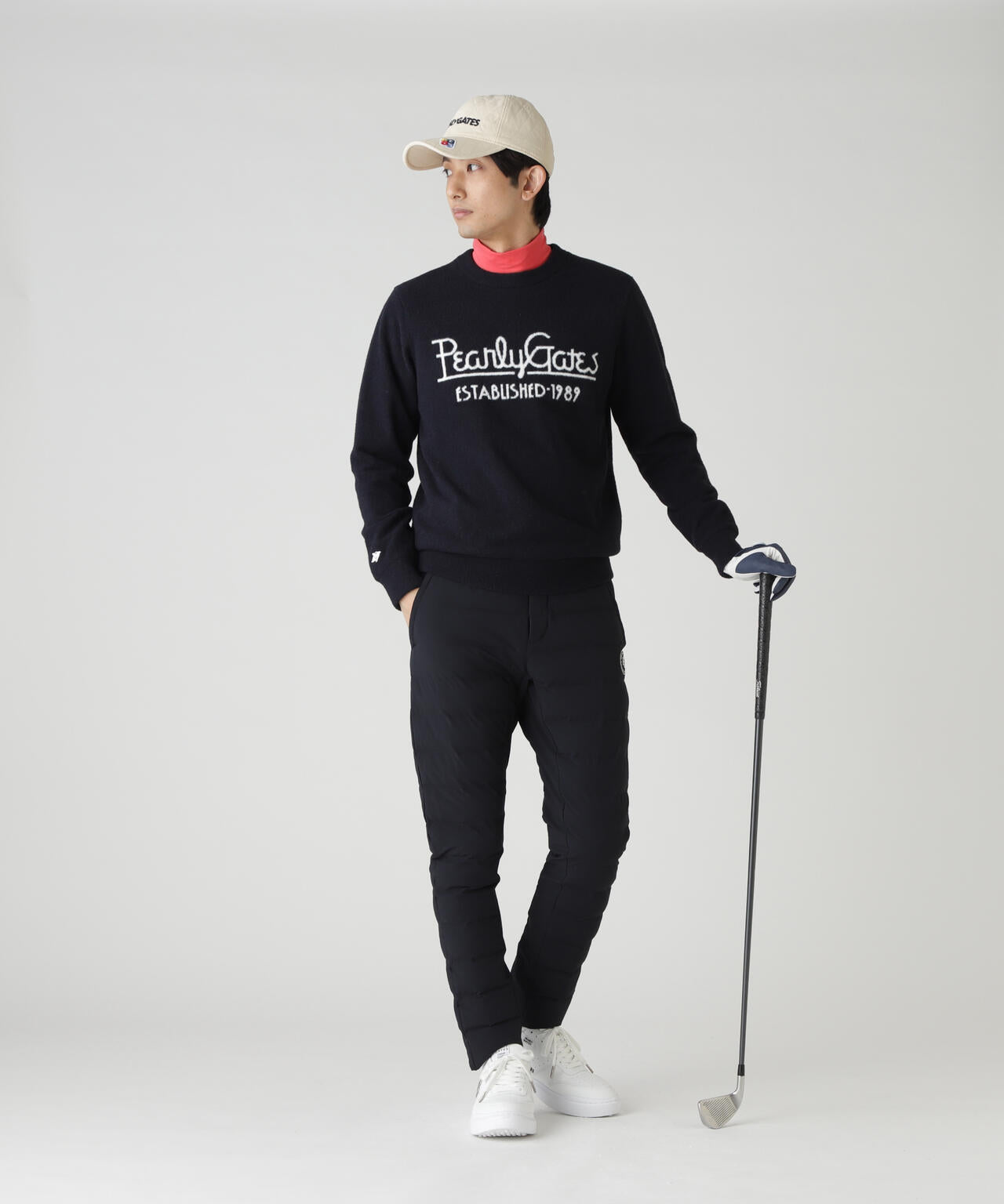 パーリーゲイツレディースピンタッククルーネックニットプルオーバーサイズ1 裏付きクルーネックニットプルオーバー | PEARLY GATES（パーリー