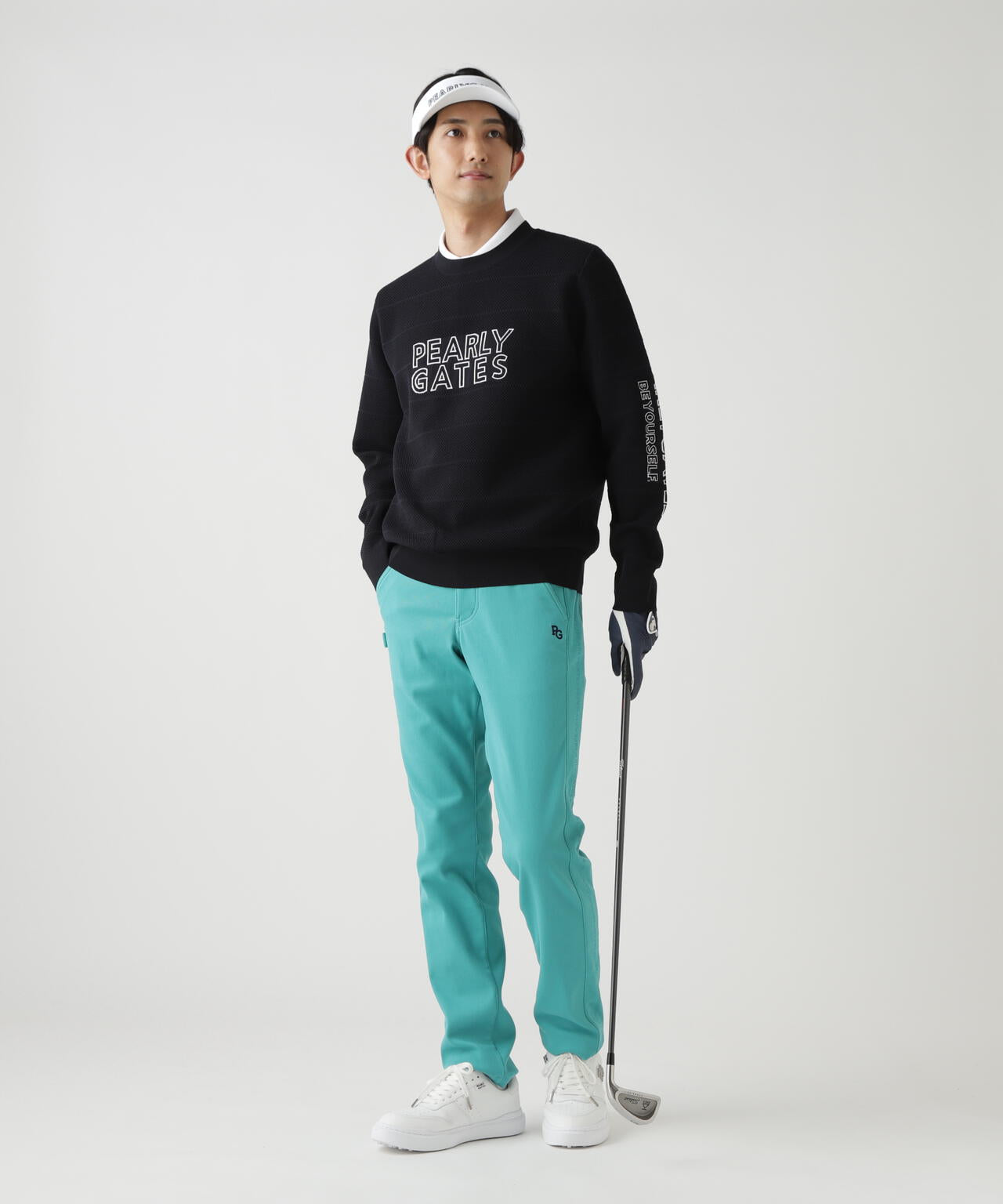 PG is PG ロゴジャガードクルーネックニットプルオーバー