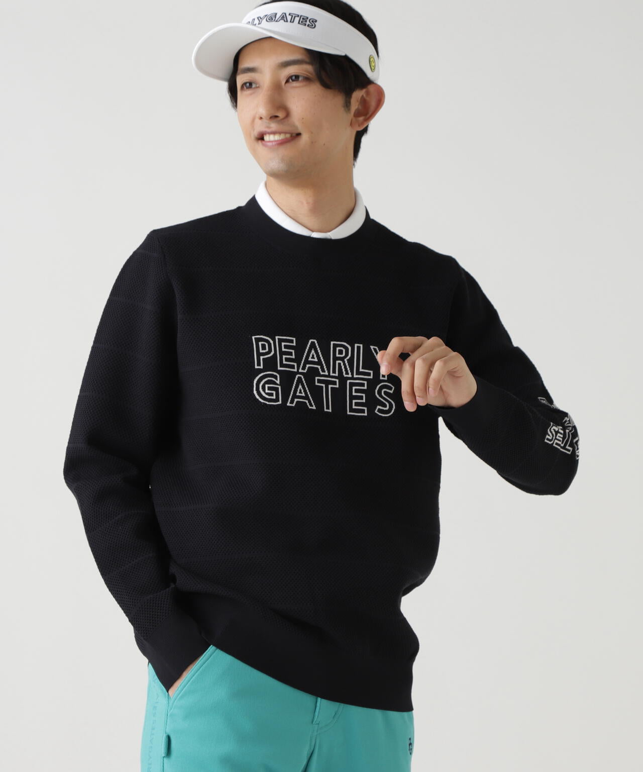 PG is PG ロゴジャガードクルーネックニットプルオーバー | PEARLY