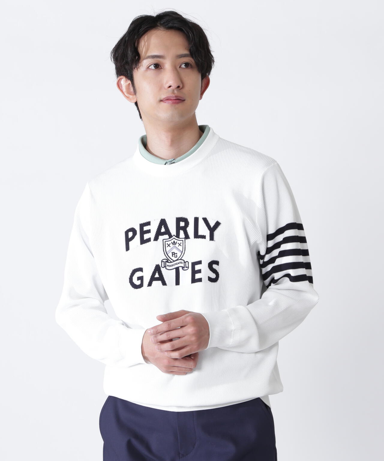 エンブレムクルーネックニットプルオーバー | PEARLY GATES（パーリー