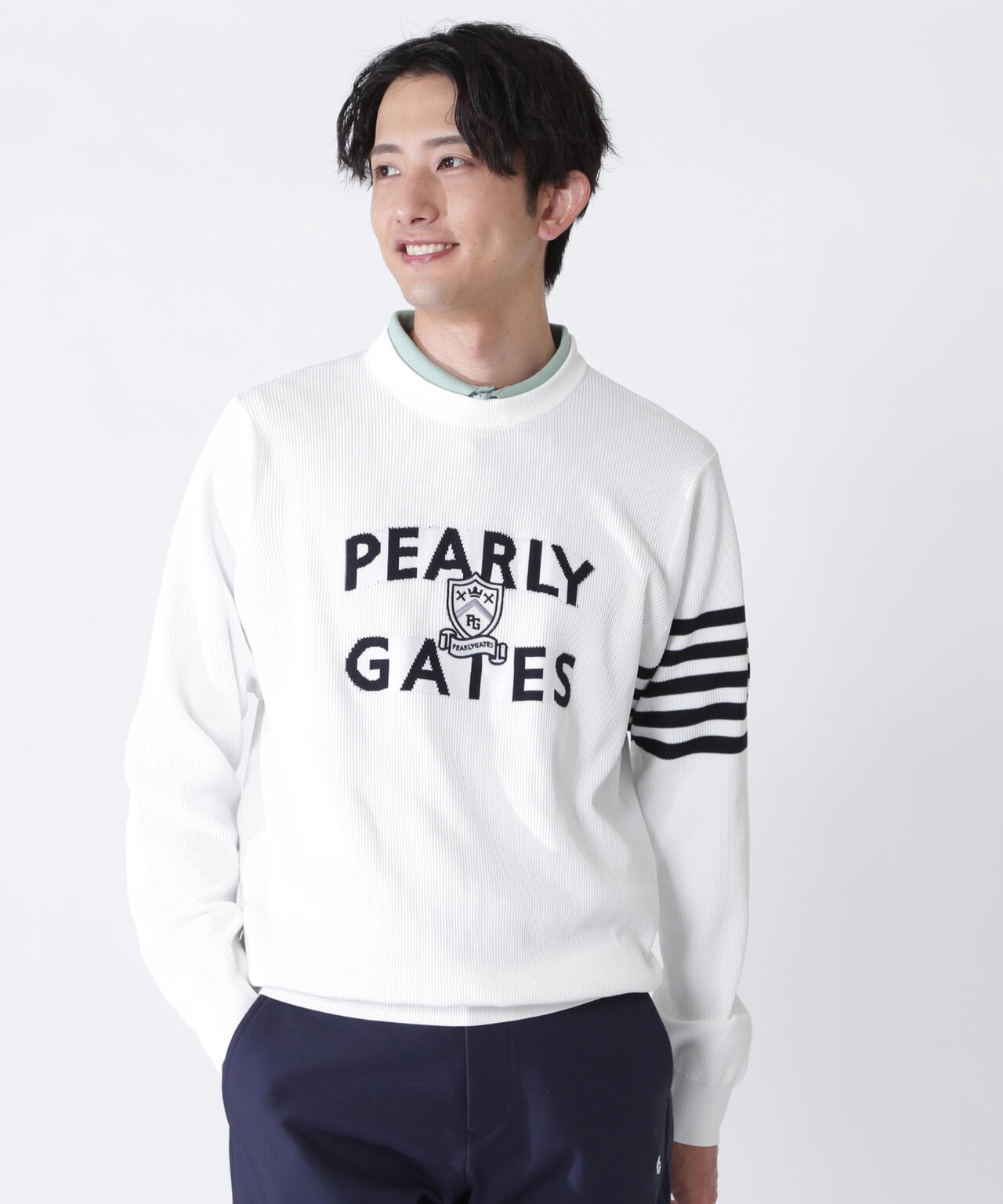 エンブレムクルーネックニットプルオーバー | PEARLY GATES（パーリー