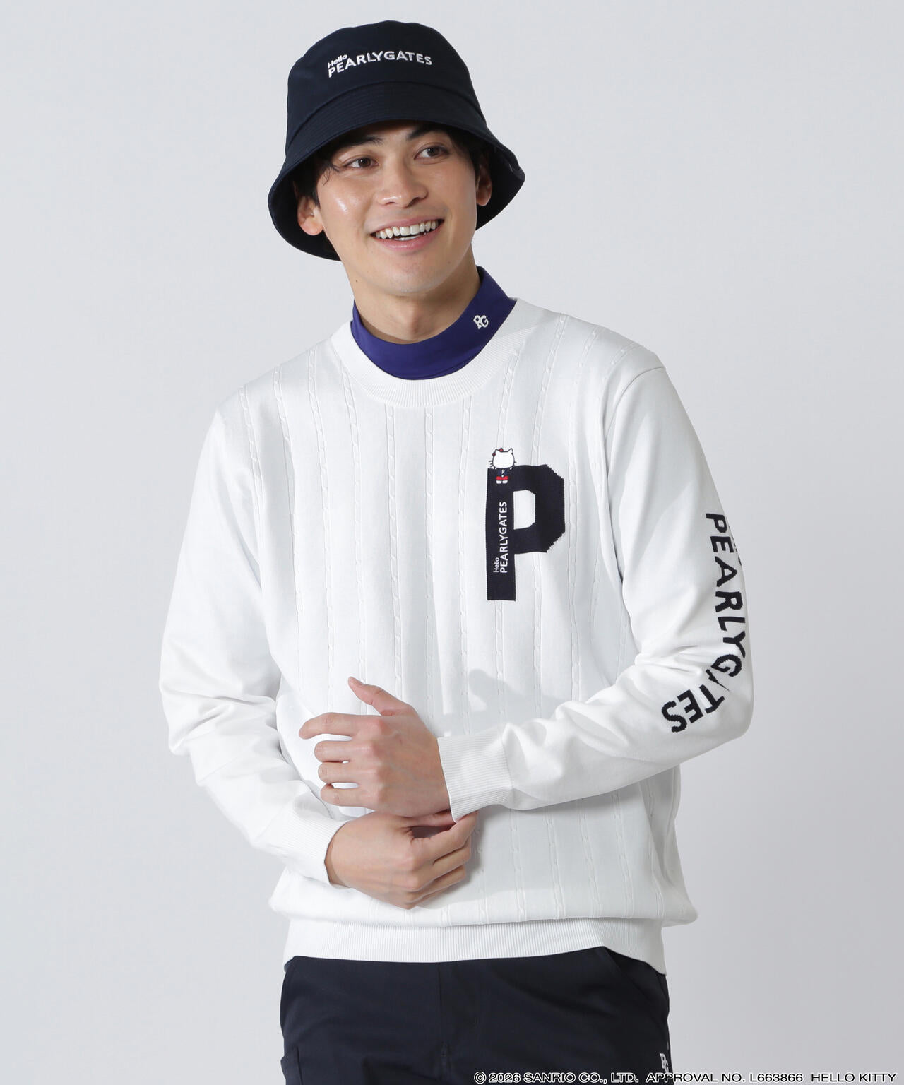 Hello Kitty×PEARLY GATES】クルーネックニットプルオーバー | PEARLY