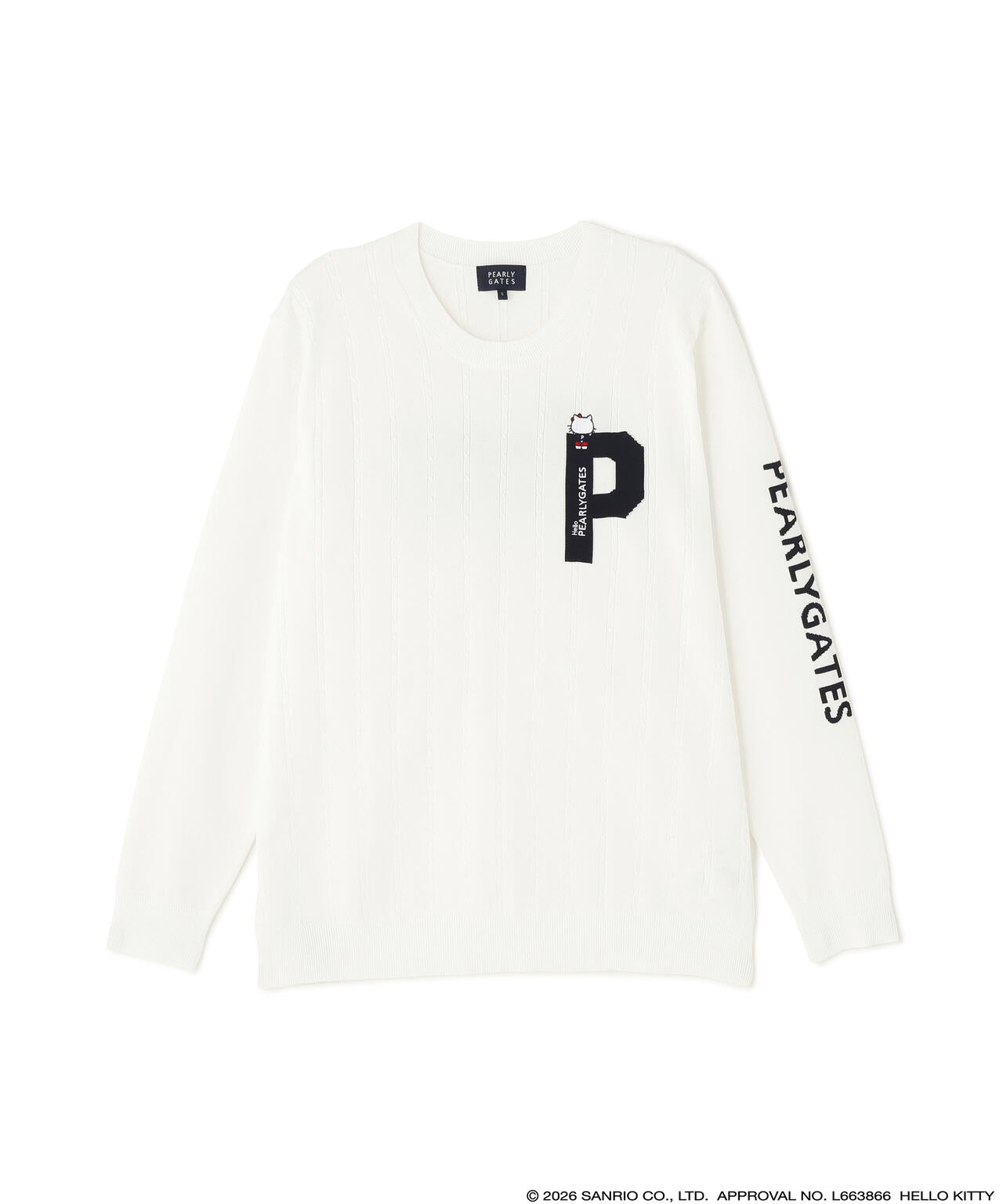 【Hello Kitty×PEARLY GATES】クルーネックニットプルオーバー
