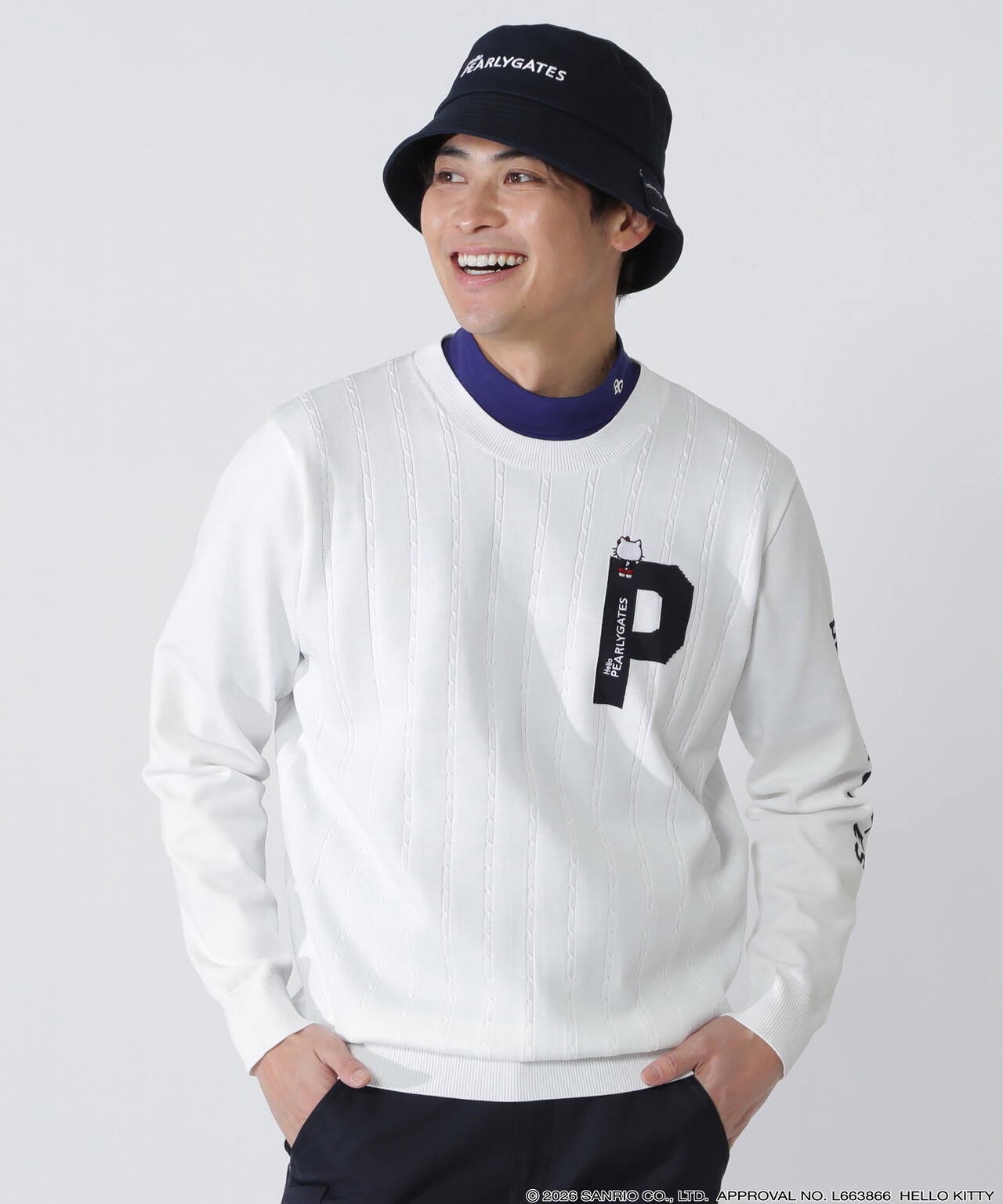 PEARLY GATES パーリーゲイツ クールネックセーター Size 5 Hello Kitty×PEARLY GATES】クルーネックニットプルオーバー | PEARLY