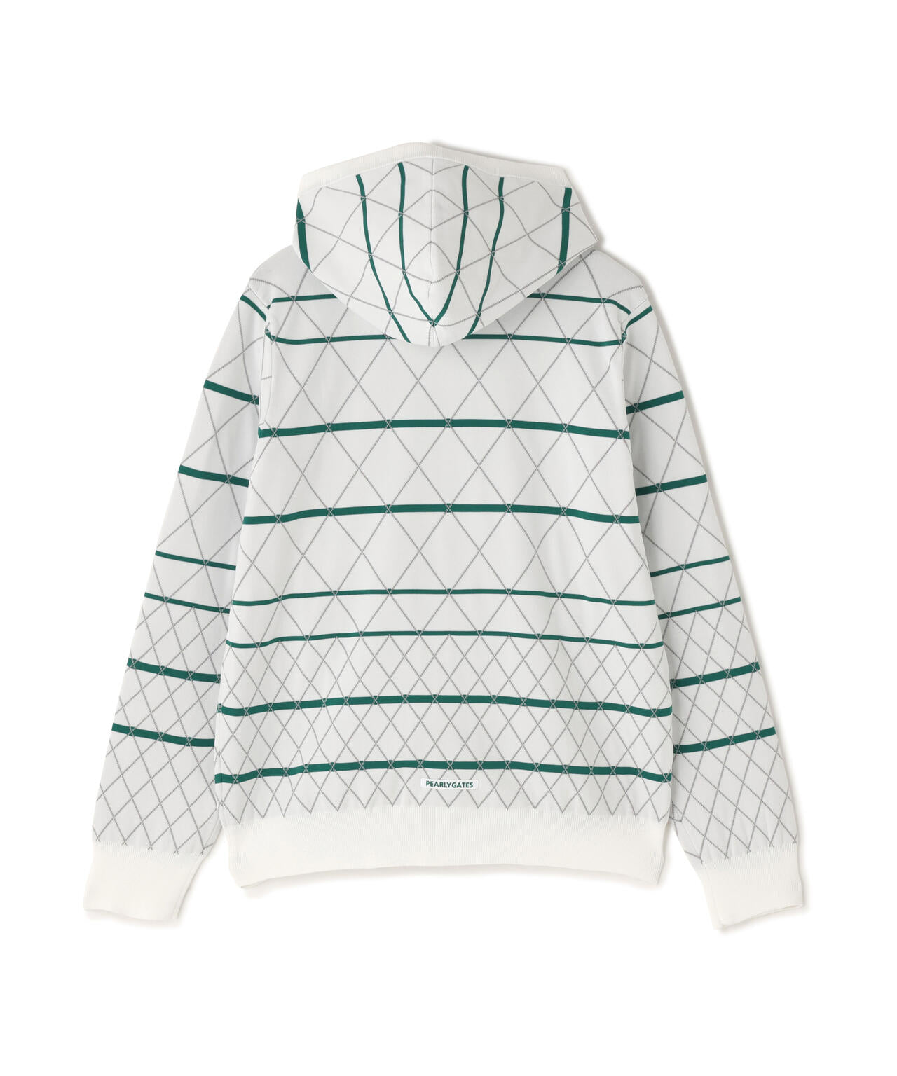 キルト風袋ジャガードフルジップニットフーディ