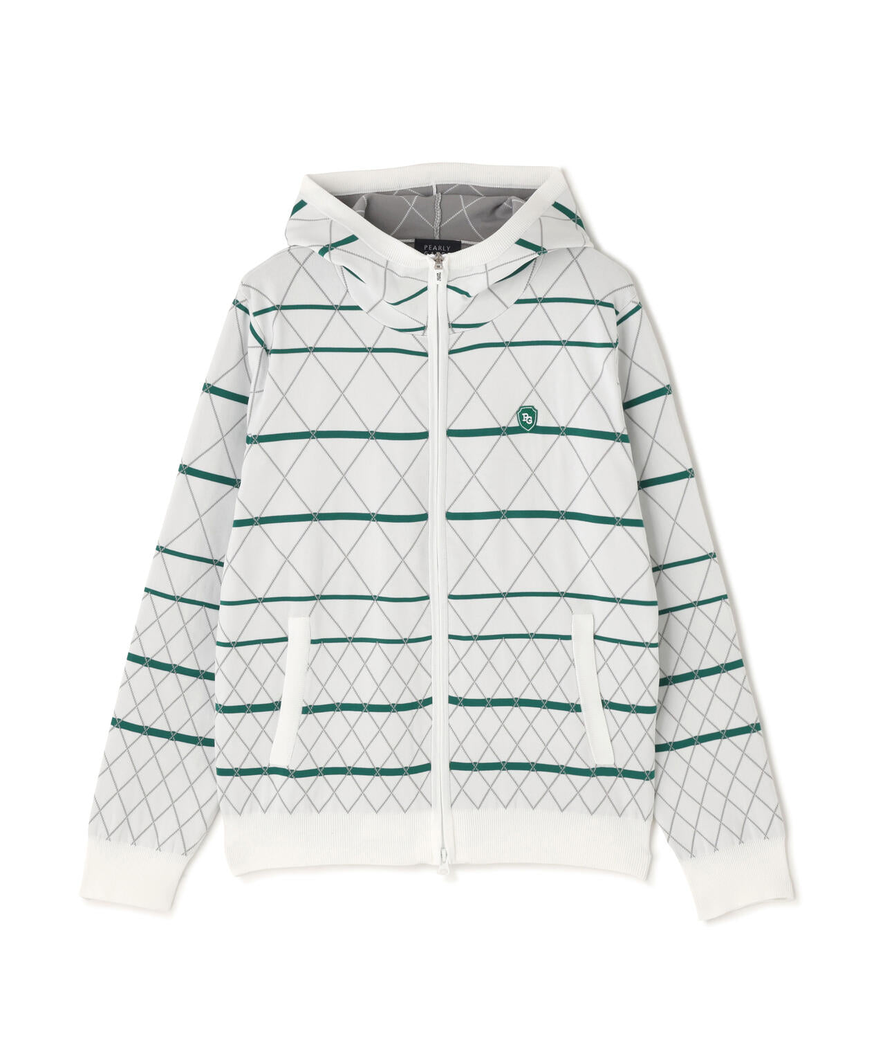 キルト風　袋ＪＱニットパーカー